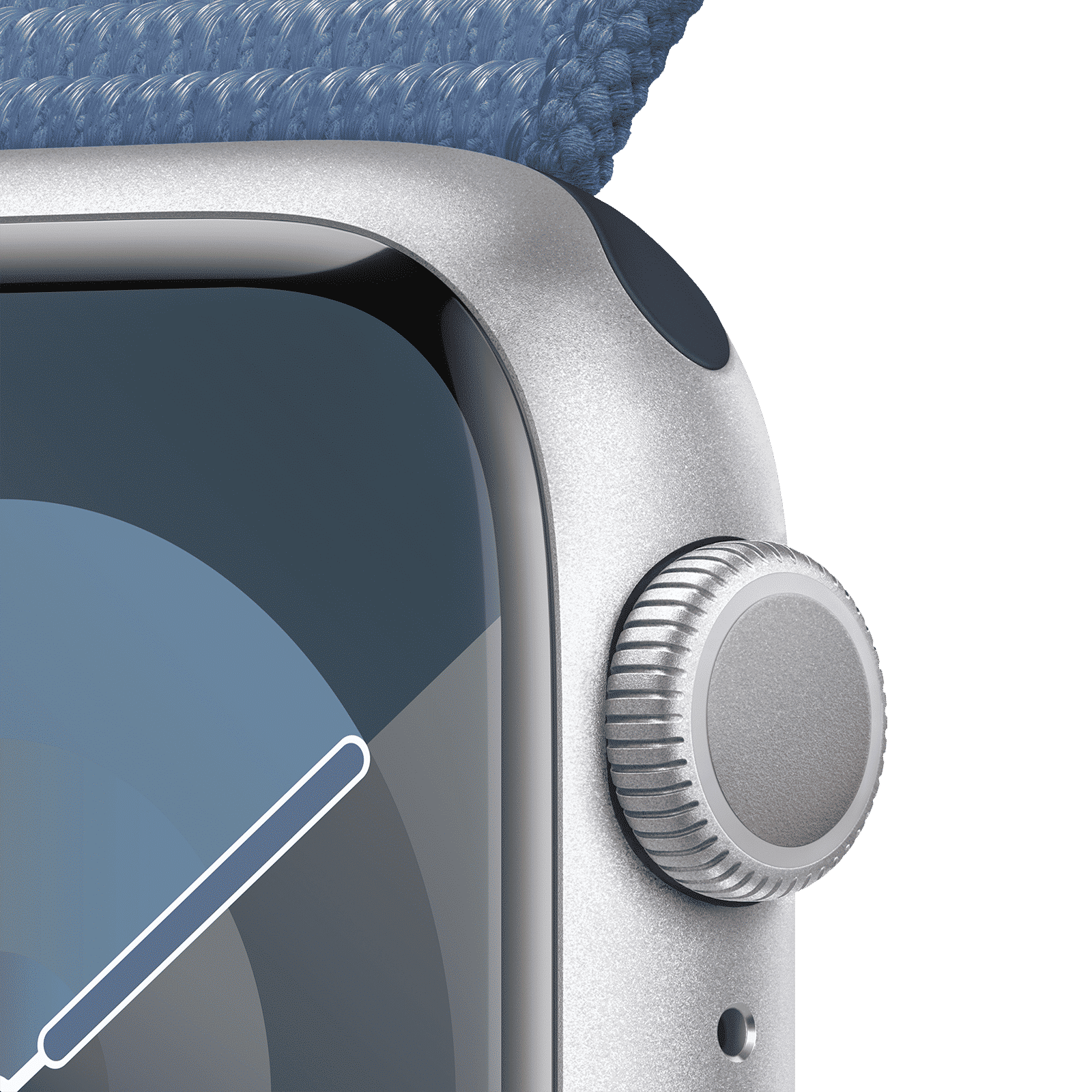 Apple Watch Series 9 GPS with Winter Blue Sport Loop - S/M (41mm Display, Silver Aluminium Case)_3