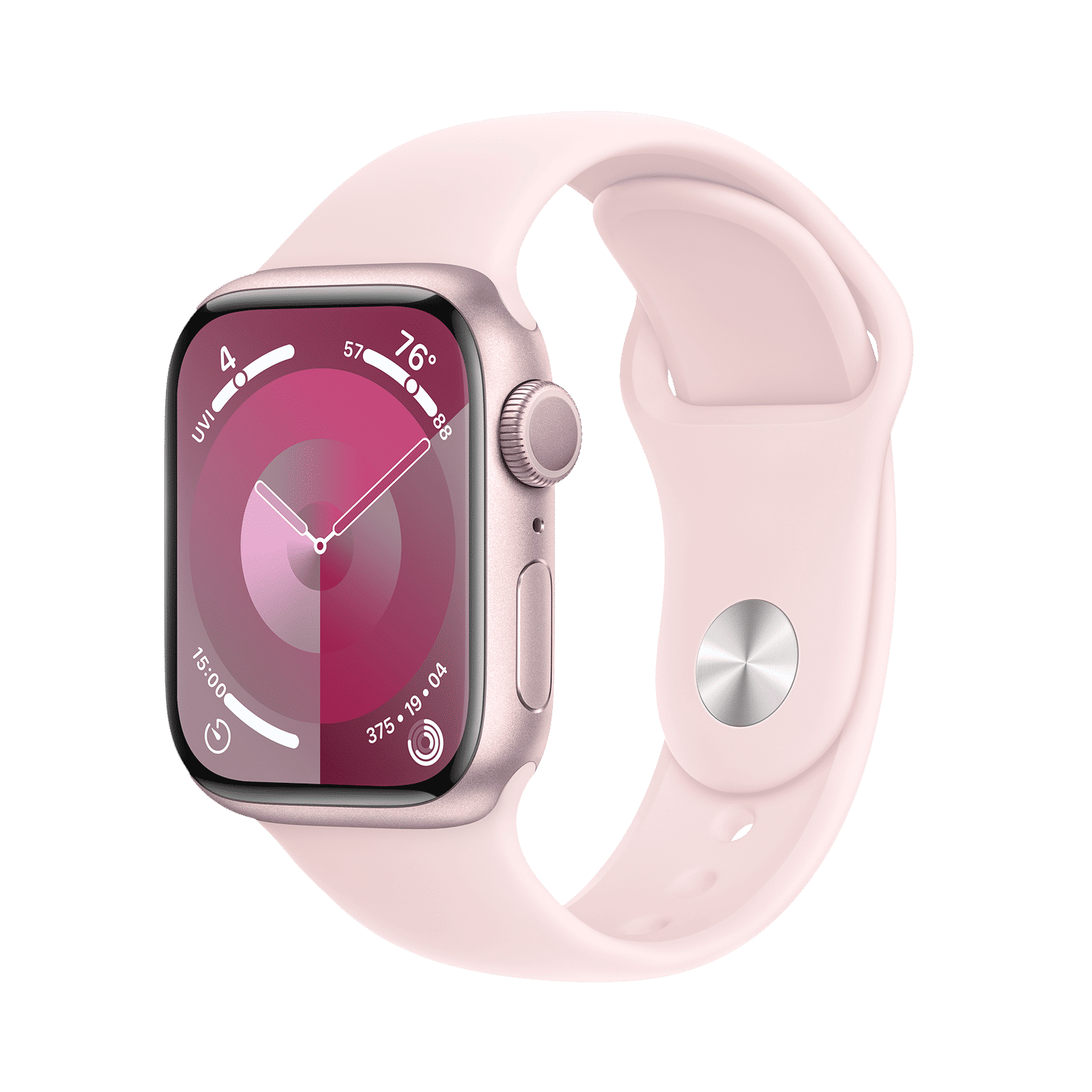 Apple Watch Series 9 GPS with Light Pink Sport Band - S/M (41mm Display, Pink Aluminium Case)_1