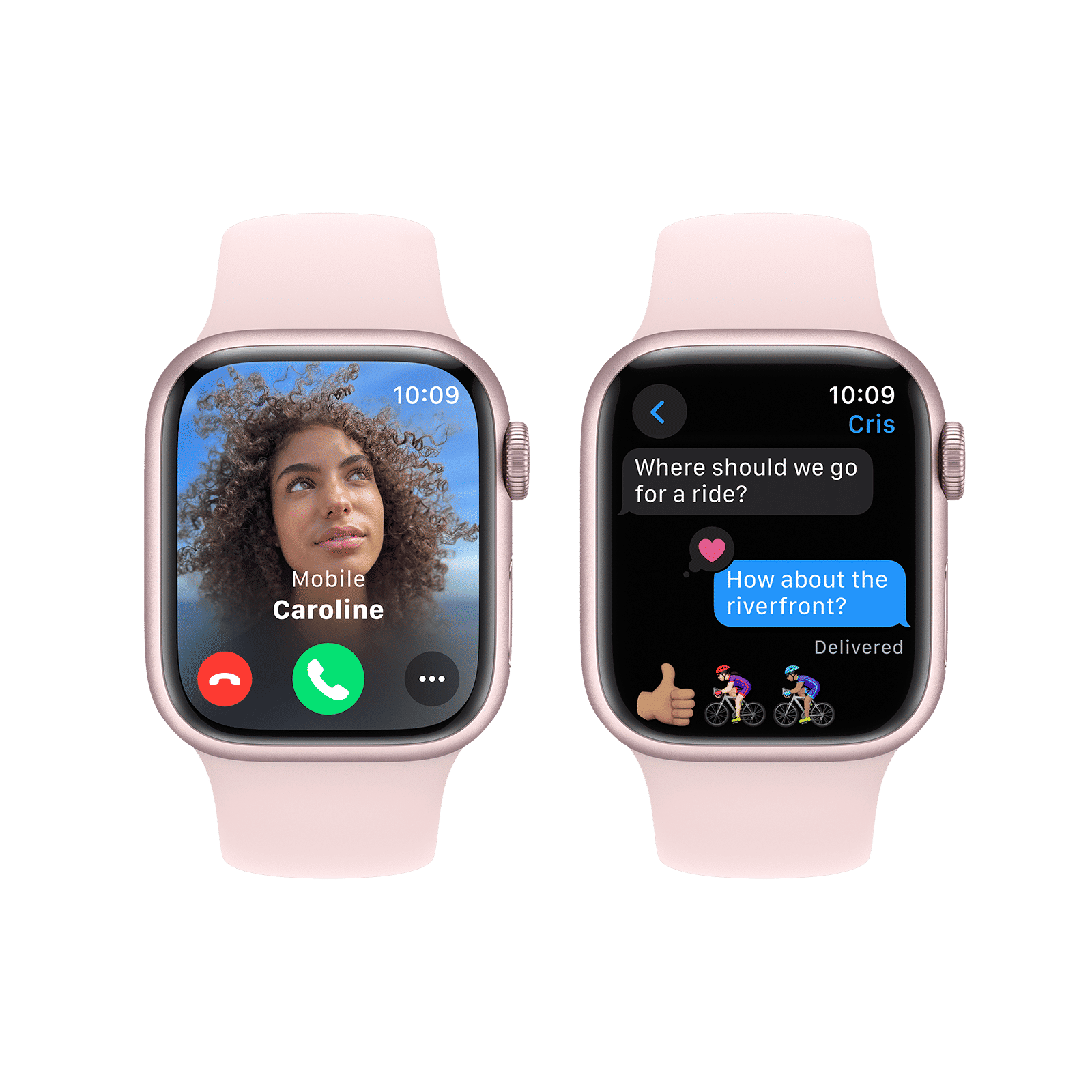 Apple Watch Series 9 GPS with Light Pink Sport Band - S/M (41mm Display, Pink Aluminium Case)_6