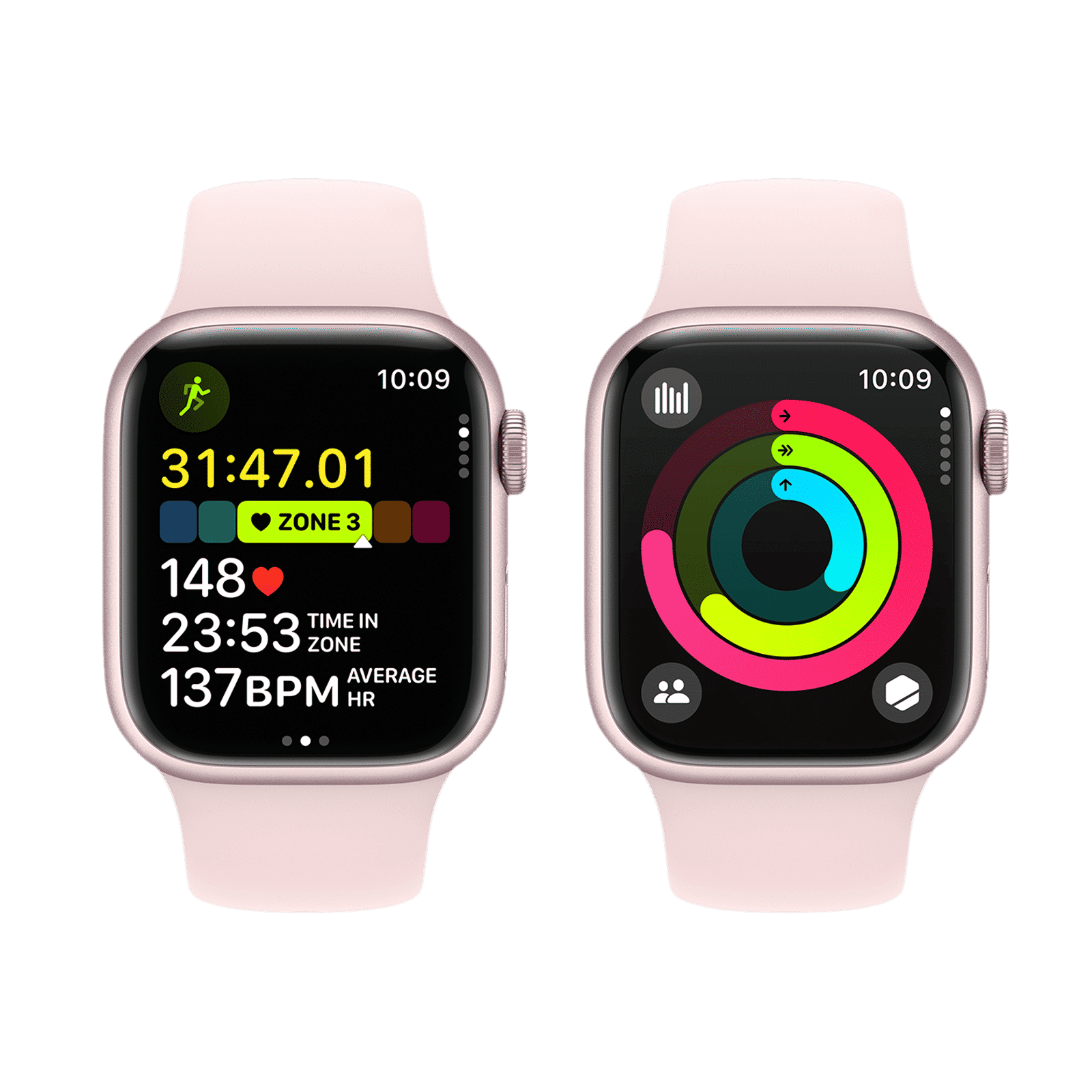 Apple Watch Series 9 GPS with Light Pink Sport Band - M/L (41mm Display, Pink Aluminium Case)_8