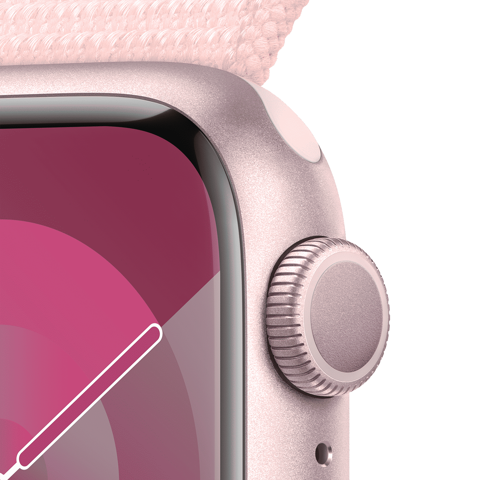 Apple Watch Series 9 GPS with Light Pink Sport Loop - S/M (41mm Display, Pink Aluminium Case)_3