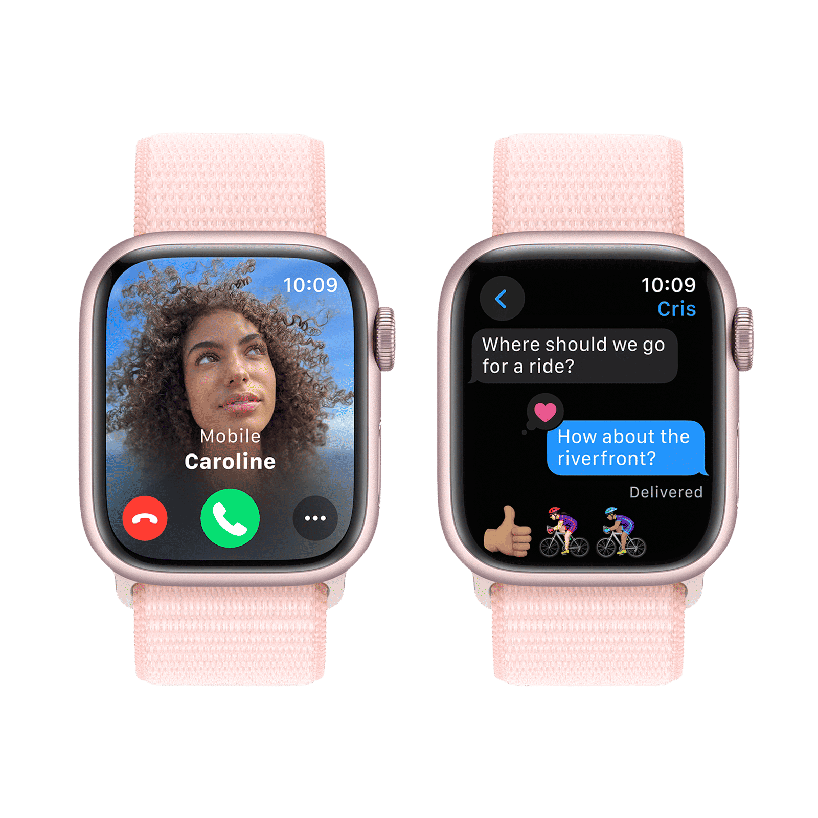 Apple Watch Series 9 GPS with Light Pink Sport Loop - S/M (41mm Display, Pink Aluminium Case)_6