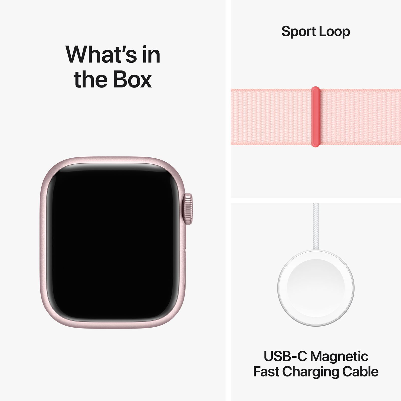 Apple Watch Series 9 GPS with Light Pink Sport Loop - S/M (41mm Display, Pink Aluminium Case)_10