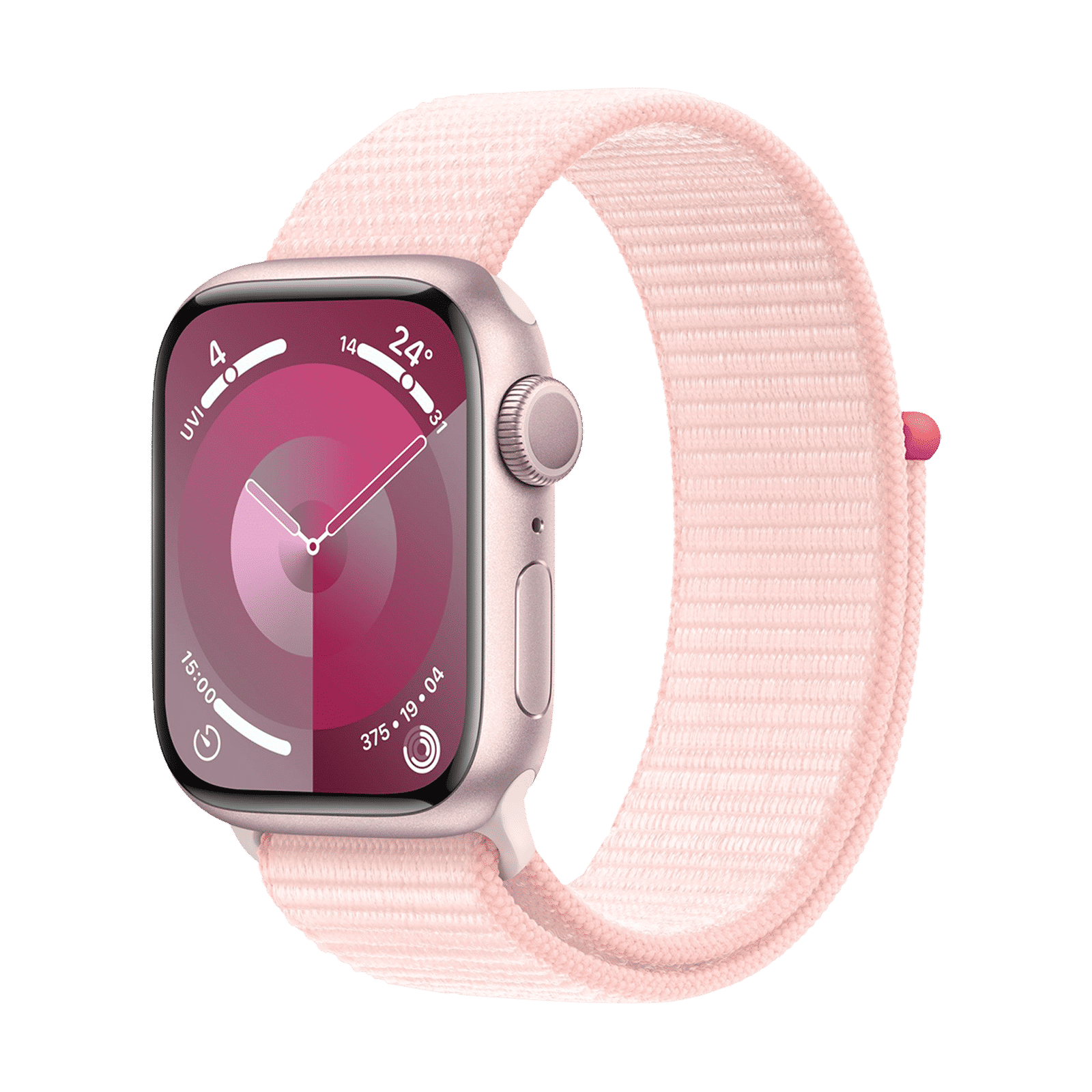 Apple Watch Series 9 GPS with Light Pink Sport Loop - S/M (41mm Display, Pink Aluminium Case)_1