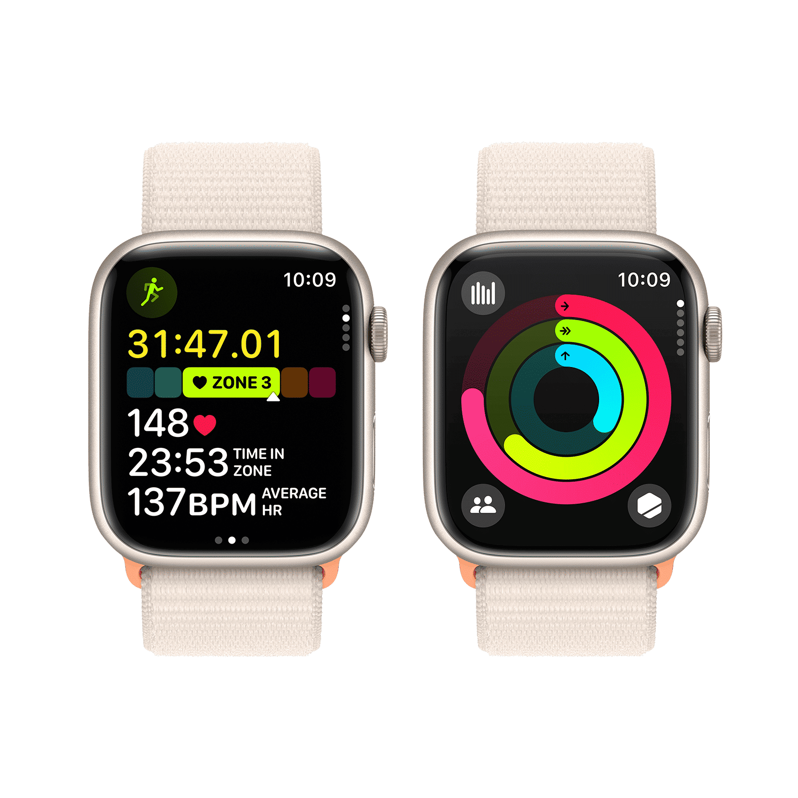 Apple Watch Series 9 GPS with Starlight Sport Loop - M/L (45mm Display, Starlight Aluminium Case)_8