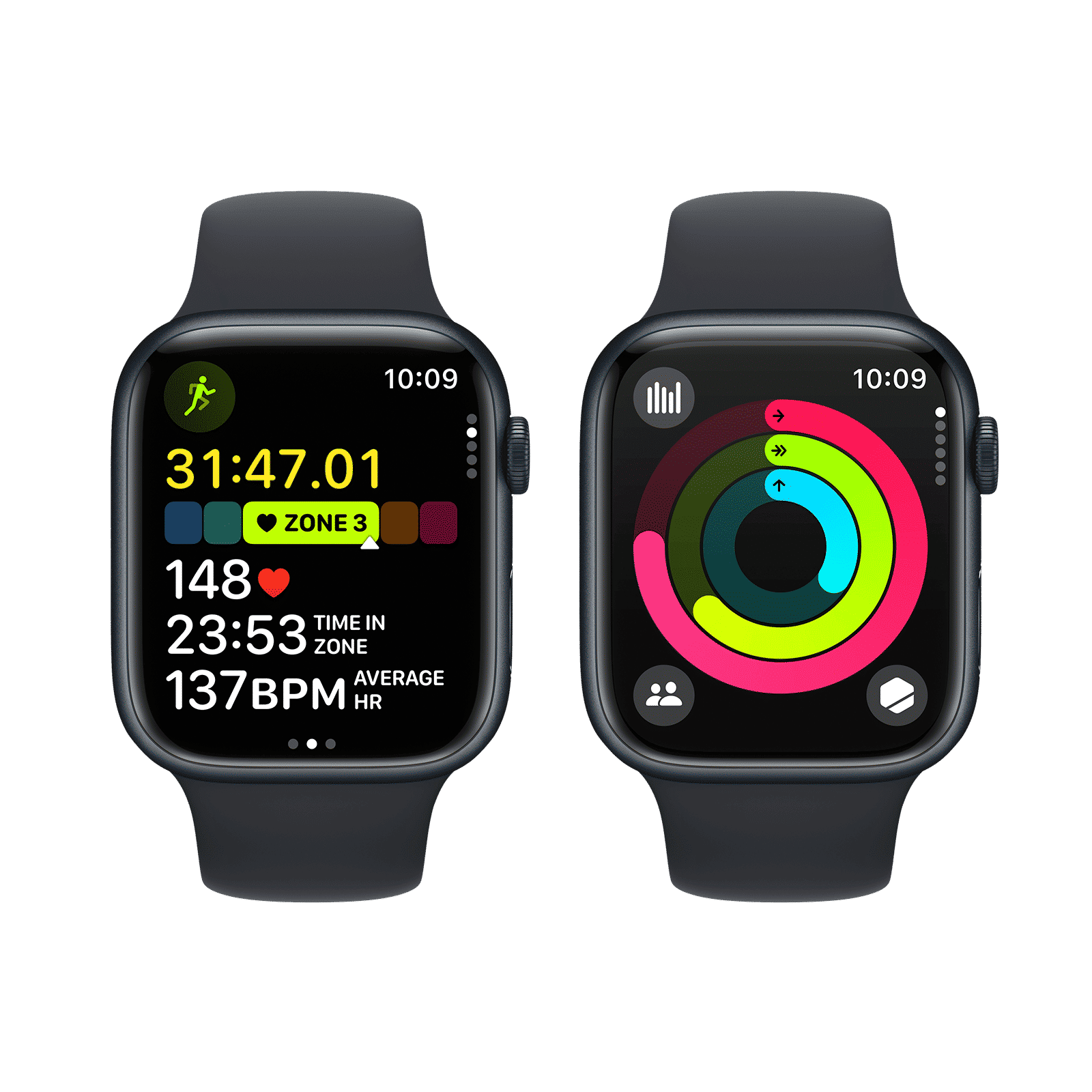 Apple Watch Series 9 GPS with Midnight Sport Band - M/L (45mm Display, Midnight Aluminium Case) Apple Watch Series 9 GPS with Midnight Sport Band - M/L (45mm Display, Midnight Aluminium Case)_8