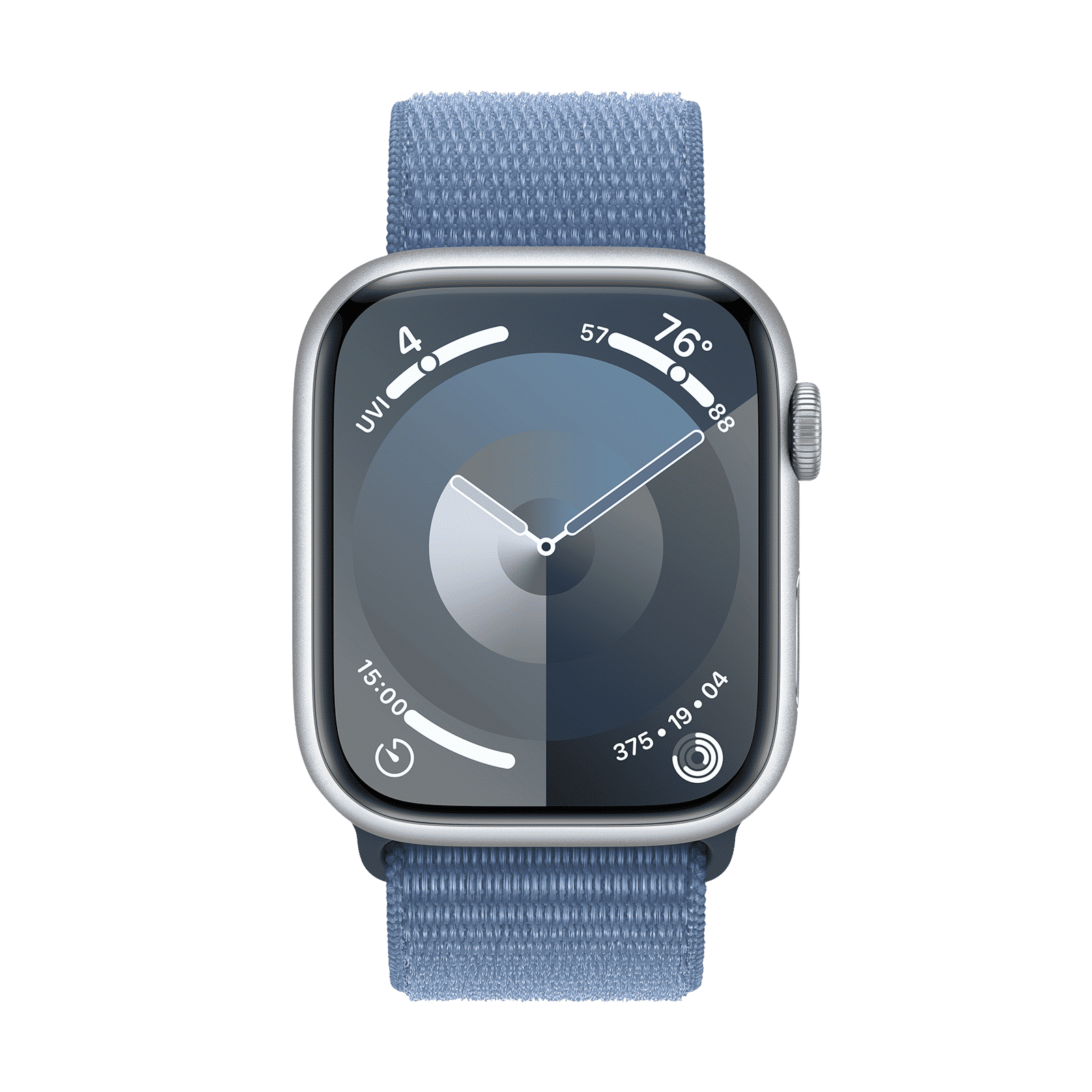 Apple Watch Series 9 GPS with Winter Blue Sport Loop - M/L (45mm Display, Silver Aluminium Case)_2