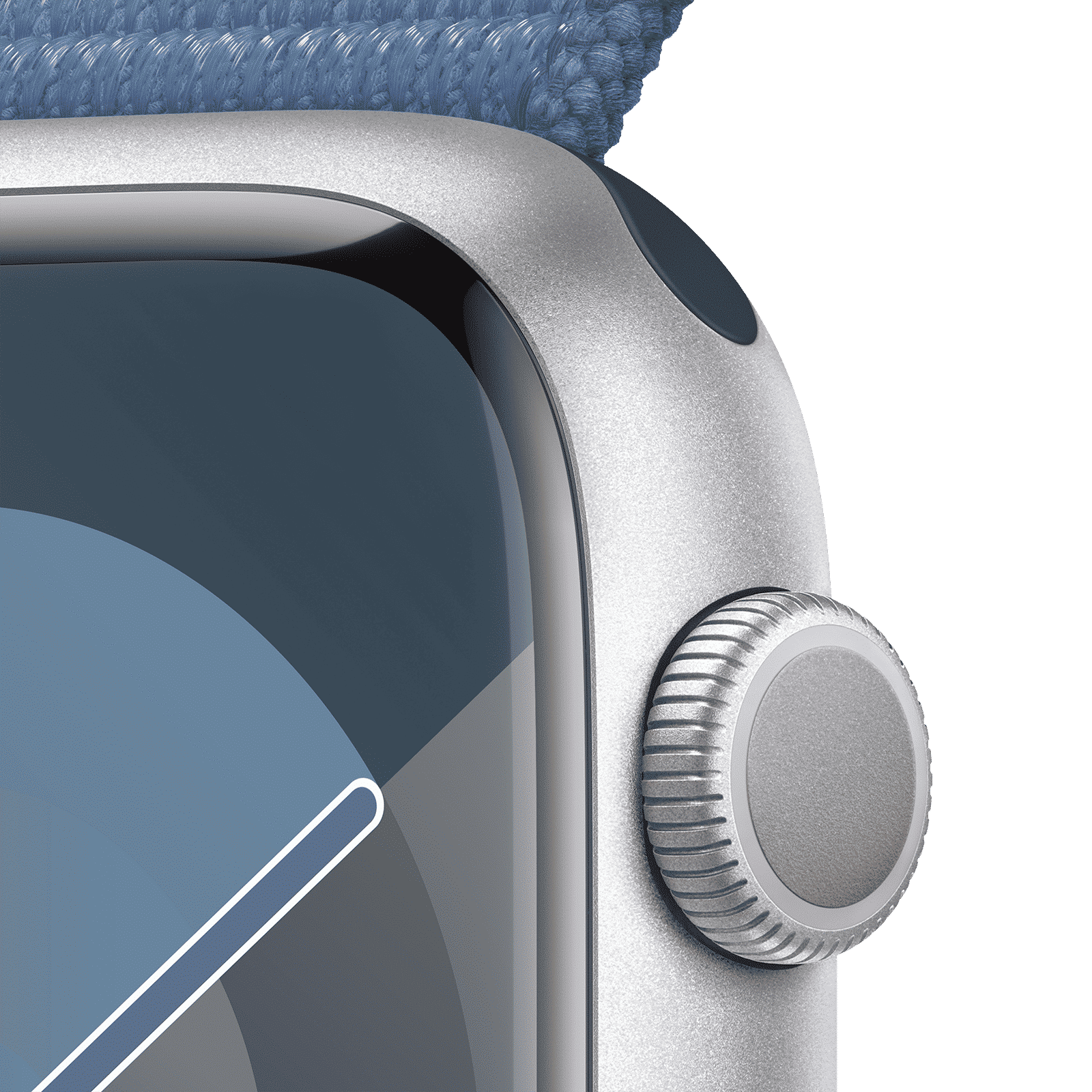 Apple Watch Series 9 GPS with Winter Blue Sport Loop - M/L (45mm Display, Silver Aluminium Case)_3