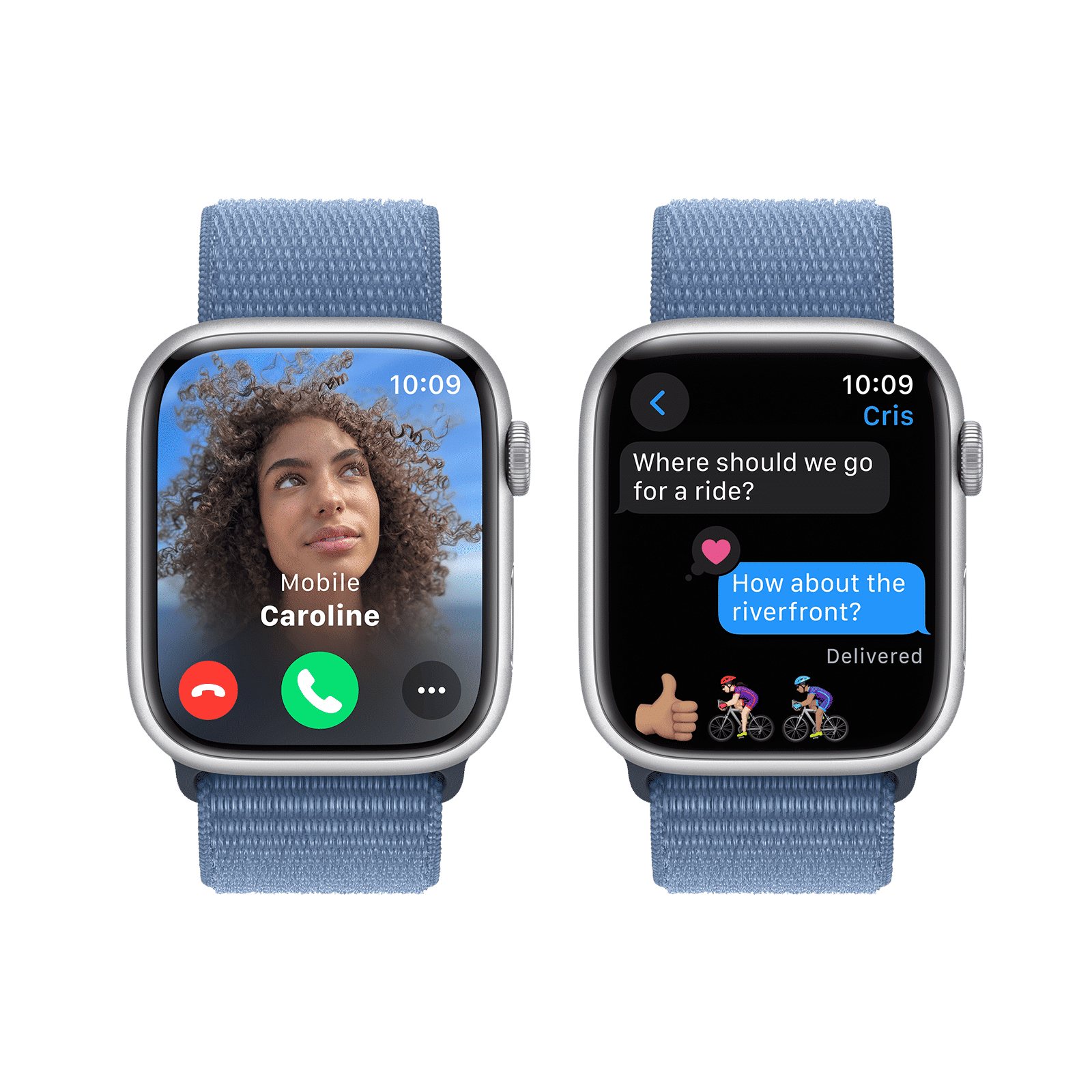 Apple Watch Series 9 GPS with Winter Blue Sport Loop - M/L (45mm Display, Silver Aluminium Case)_6