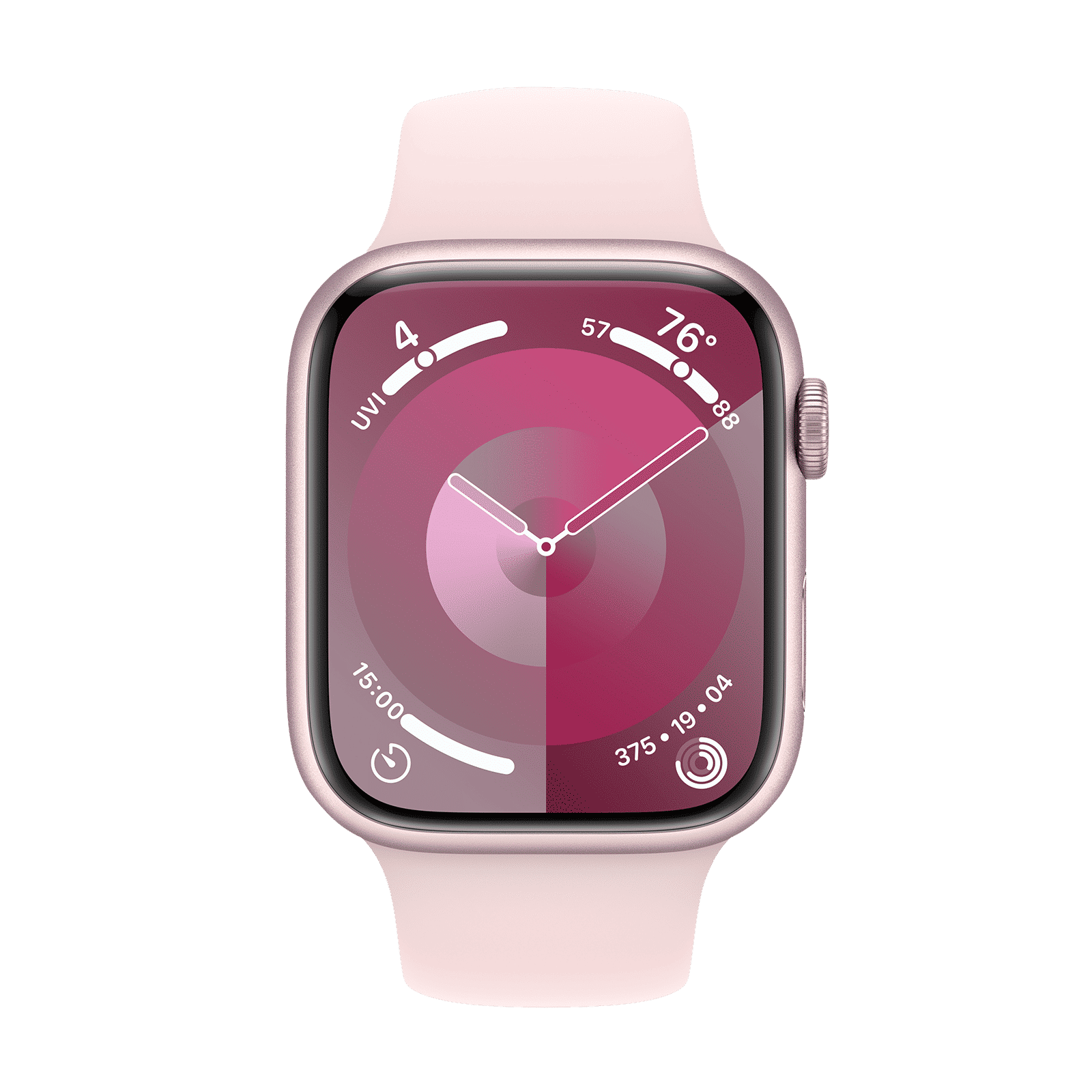 Apple Watch Series 9 GPS with Light Pink Sport Band - S/M (45mm Display, Pink Aluminium Case)_2