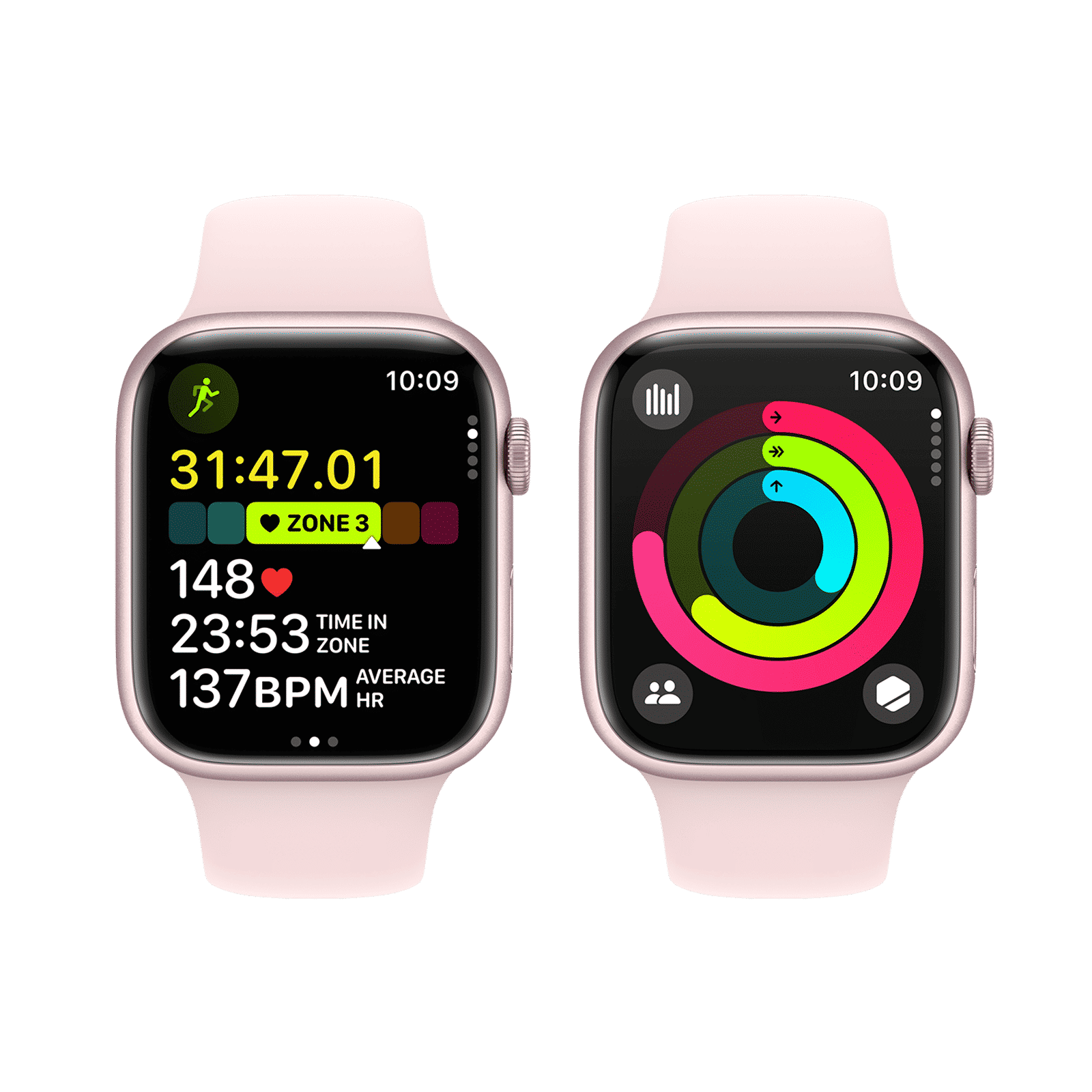 Apple Watch Series 9 GPS with Light Pink Sport Band - S/M (45mm Display, Pink Aluminium Case)_8