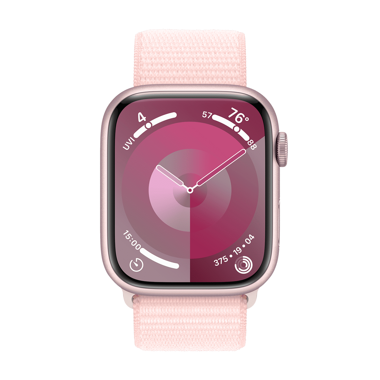 Apple Watch Series 9 GPS with Light Pink Sport Loop - M/L (45mm Display, Pink Aluminium Case)_2