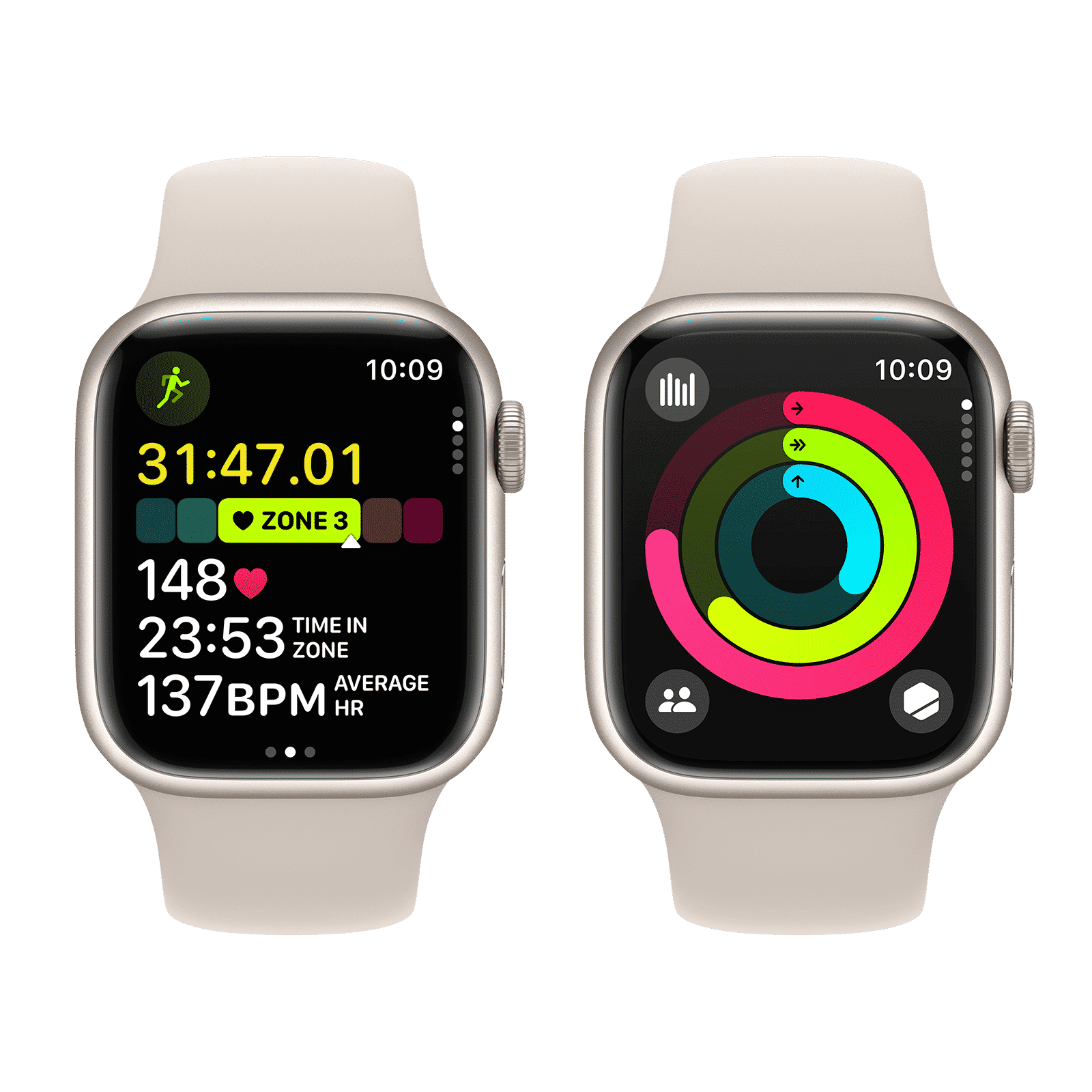Apple Watch Series 9 GPS+Cellular with Starlight Sport Band - M/L (41mm Display, Starlight Aluminium Case)_8