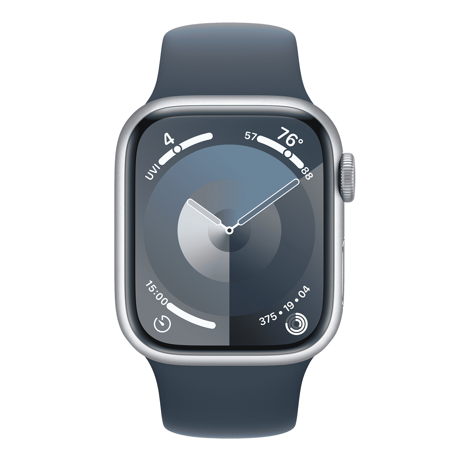 Apple Watch Series 9 GPS+Cellular with Storm Blue Sport Band - S/M (41mm Display, Silver Aluminium Case)_2