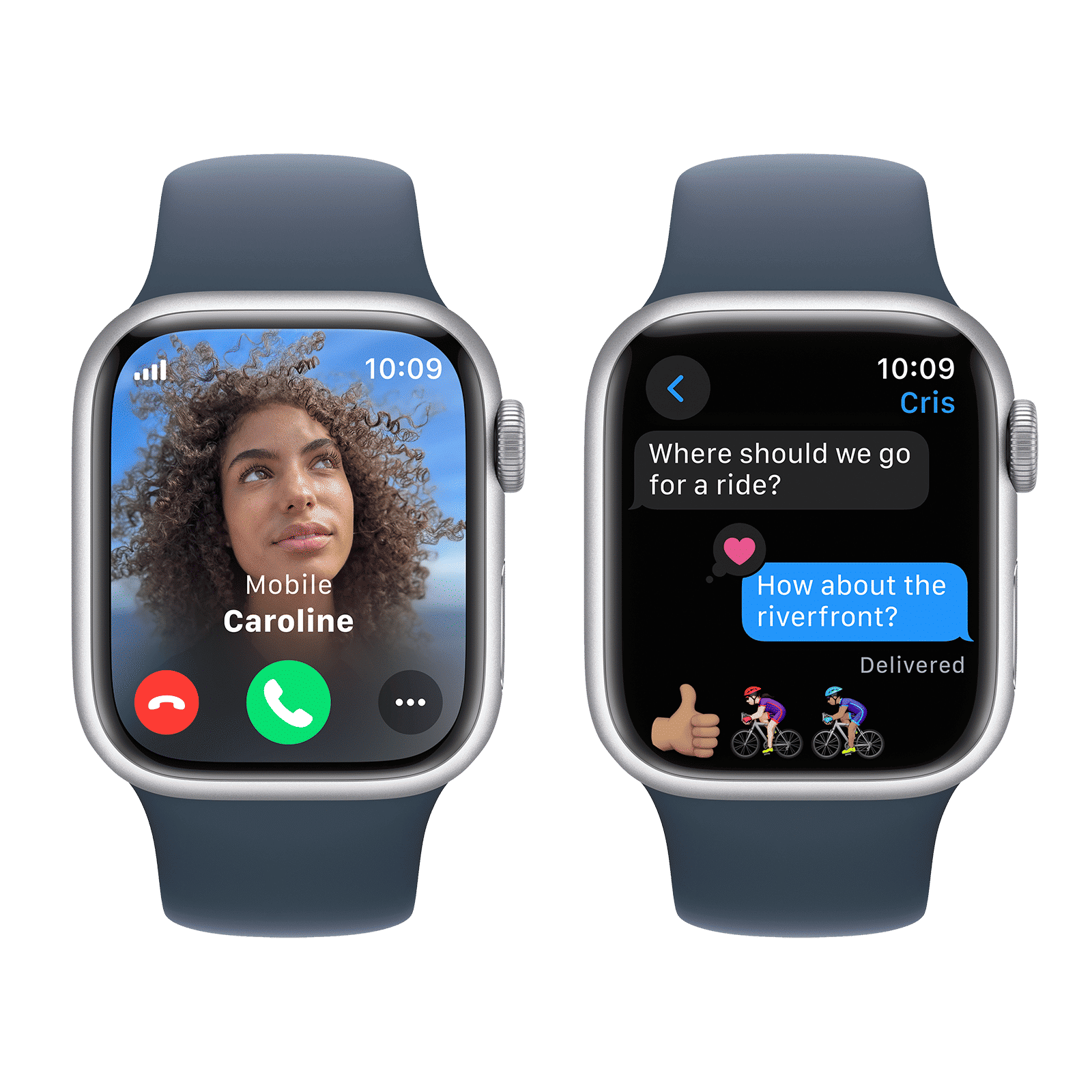 Apple Watch Series 9 GPS+Cellular with Storm Blue Sport Band - S/M (41mm Display, Silver Aluminium Case)_6