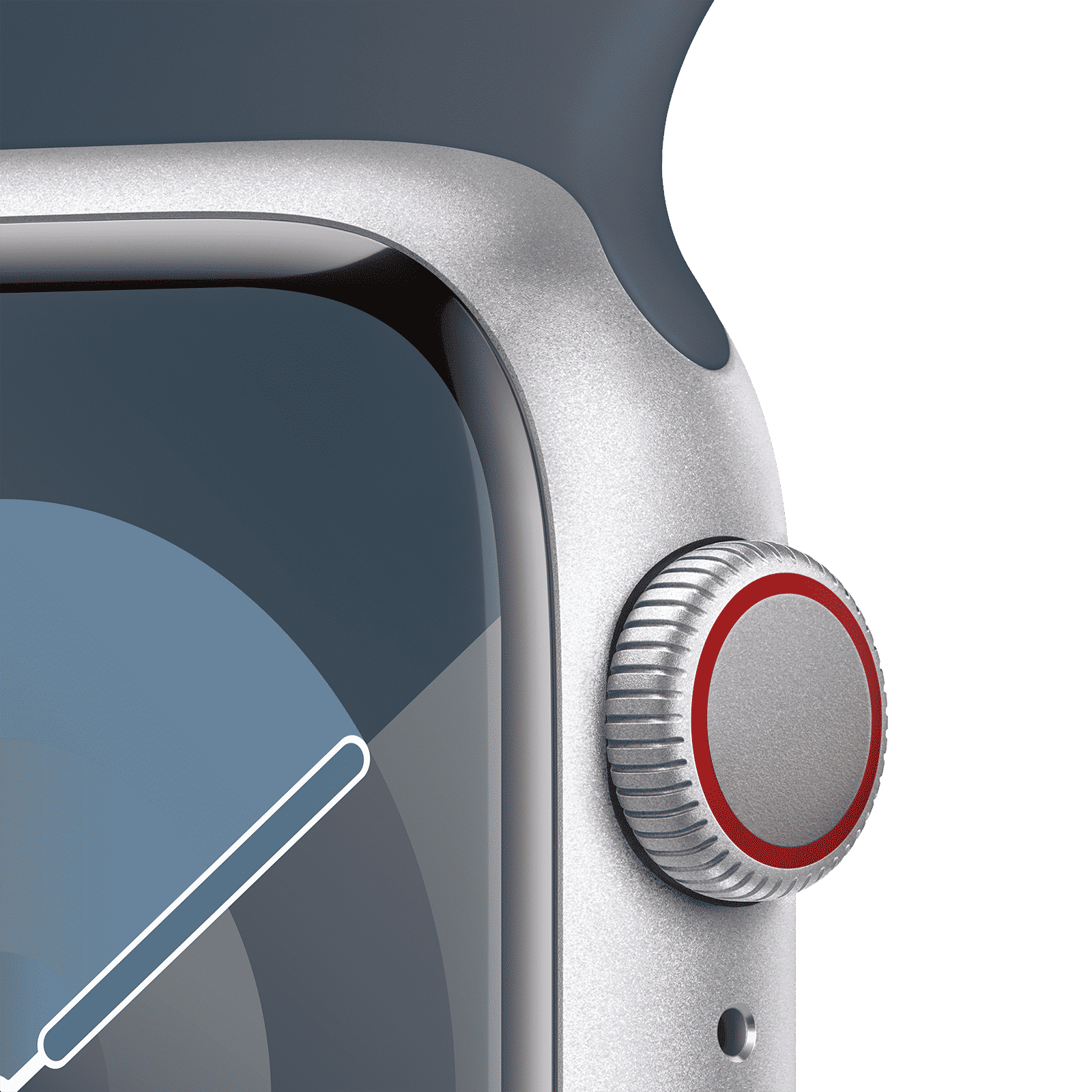 Apple Watch Series 9 GPS+Cellular with Storm Blue Sport Band - M/L (41mm Display, Silver Aluminium Case) Apple Watch Series 9 GPS+Cellular with Storm Blue Sport Band - M/L (41mm Display, Silver Aluminium Case)_3