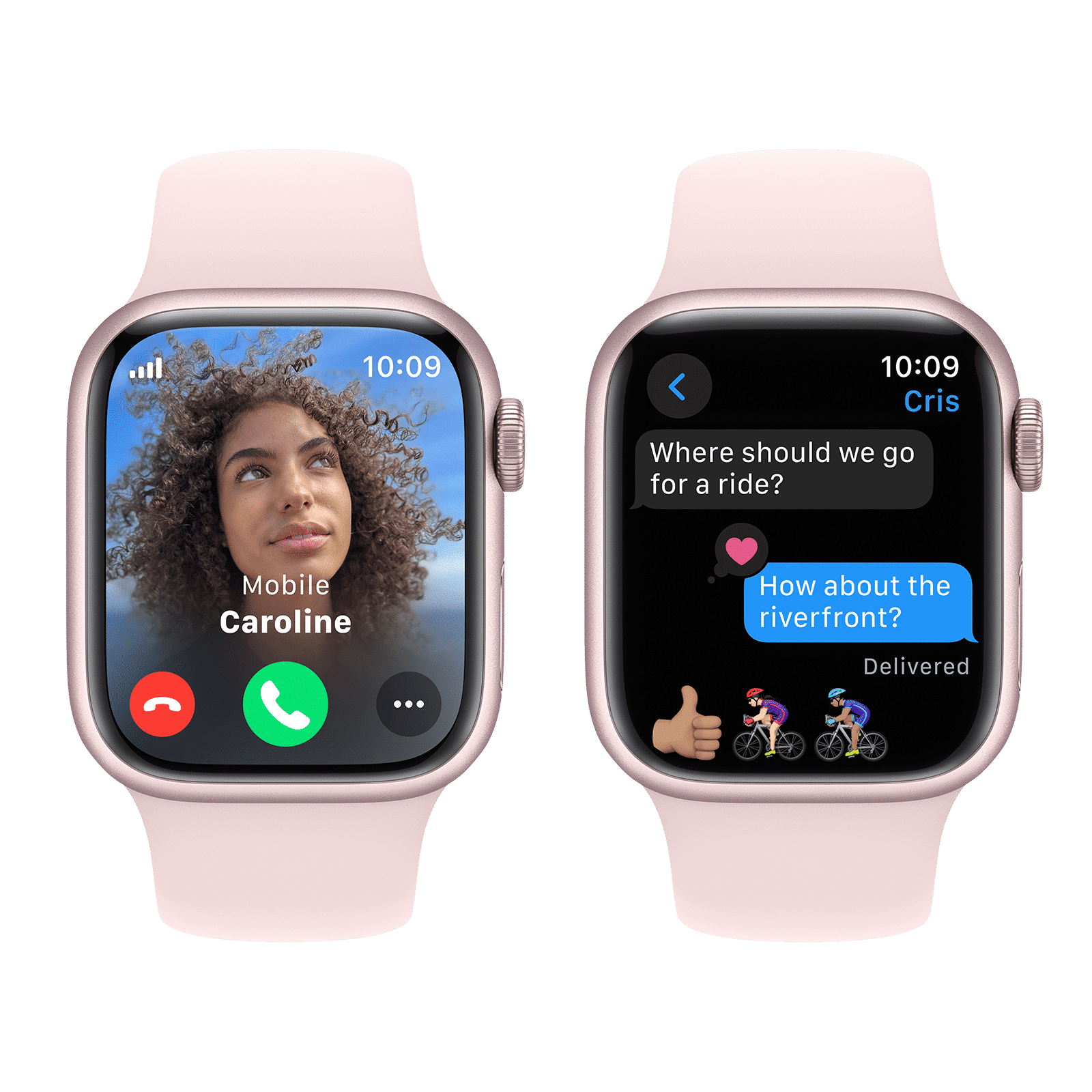 Apple Watch Series 9 GPS+Cellular with Light Pink Sport Band - M/L (41mm Display, Pink Aluminium Case)_6