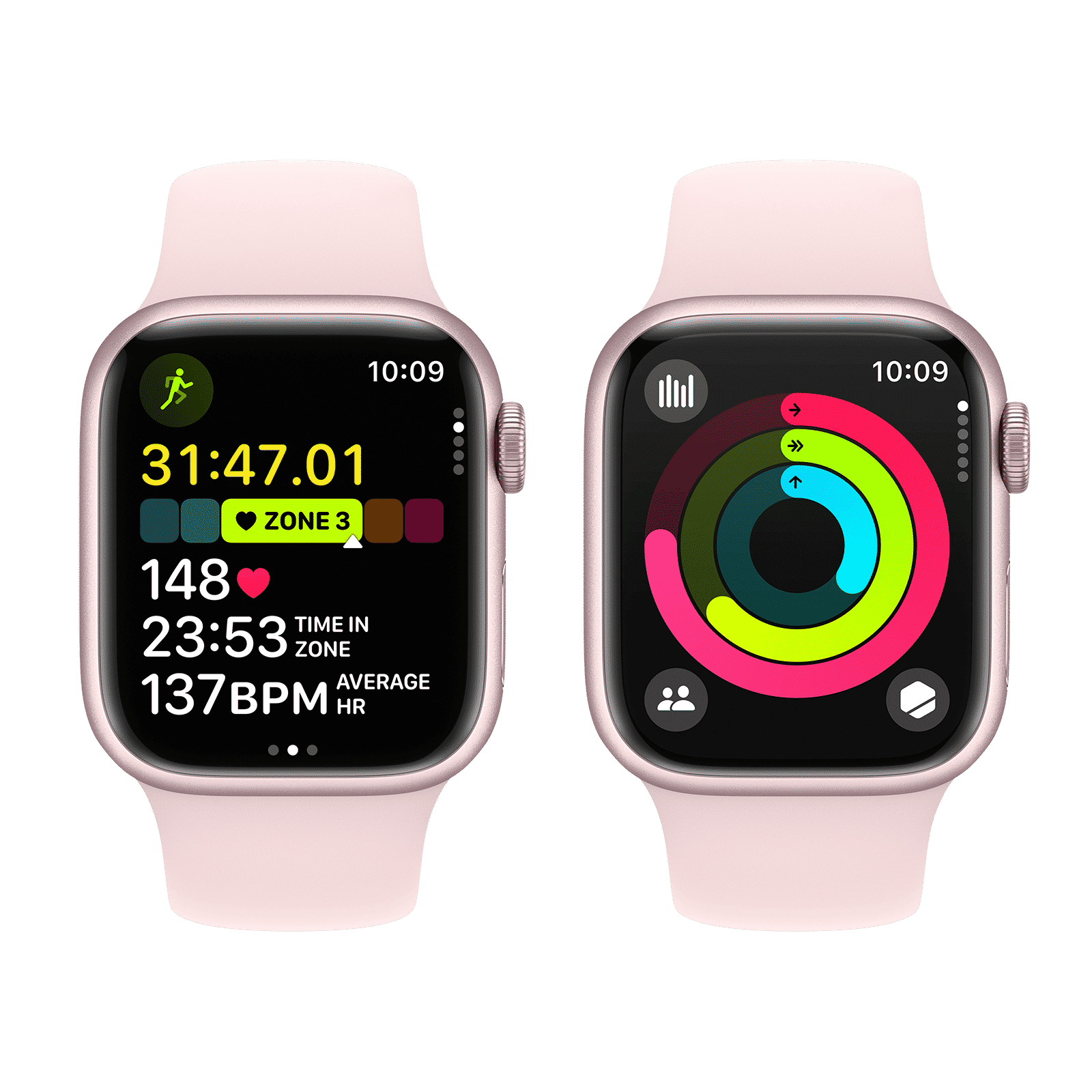 Apple Watch Series 9 GPS+Cellular with Light Pink Sport Band - M/L (41mm Display, Pink Aluminium Case)_8