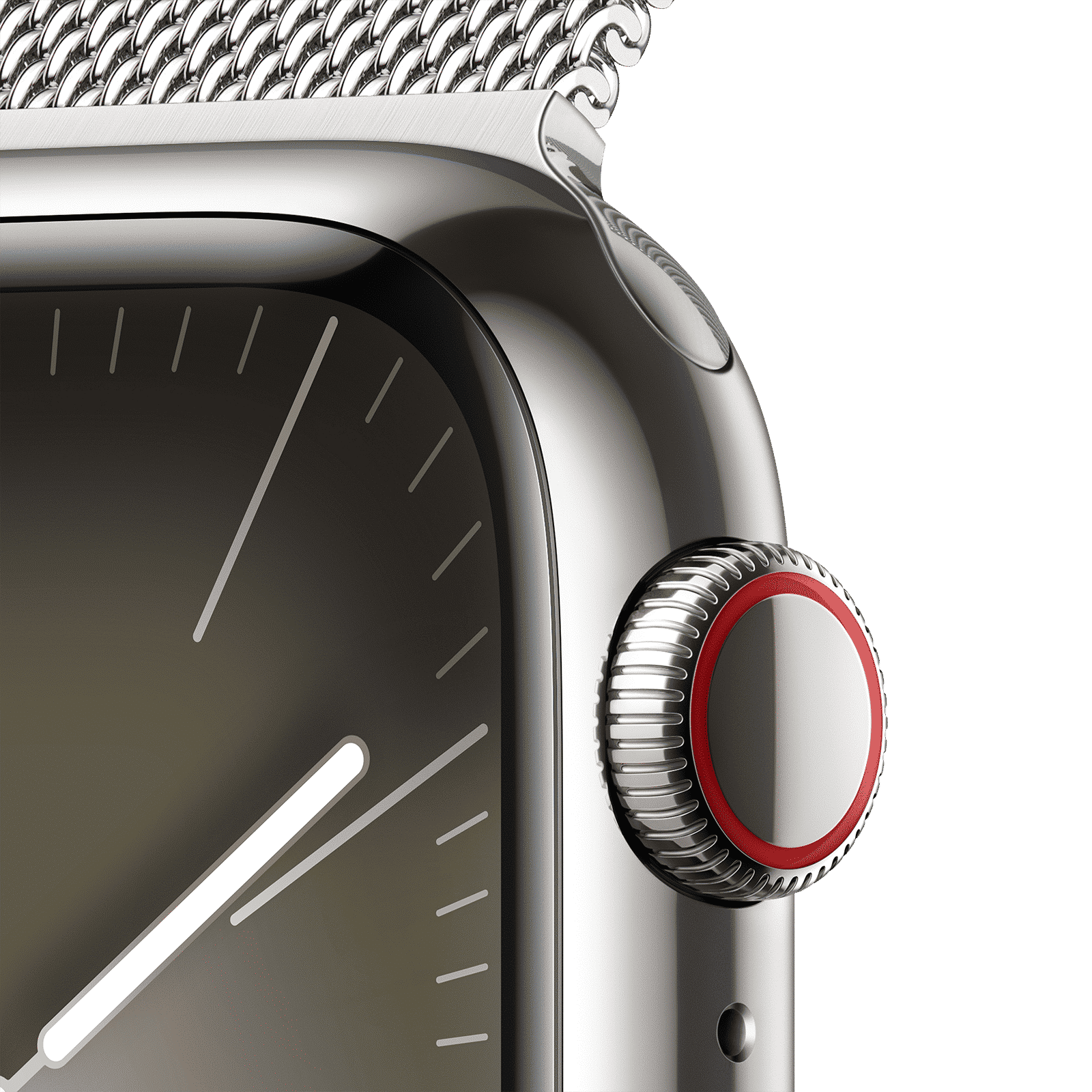 Apple Watch Series 9 GPS+Cellular with Silver Milanese Loop - S/M (41mm Display, Silver Stainless Steel Case) Apple Watch Series 9 GPS+Cellular with Silver Milanese Loop - S/M (41mm Display, Silver Stainless Steel Case)_3