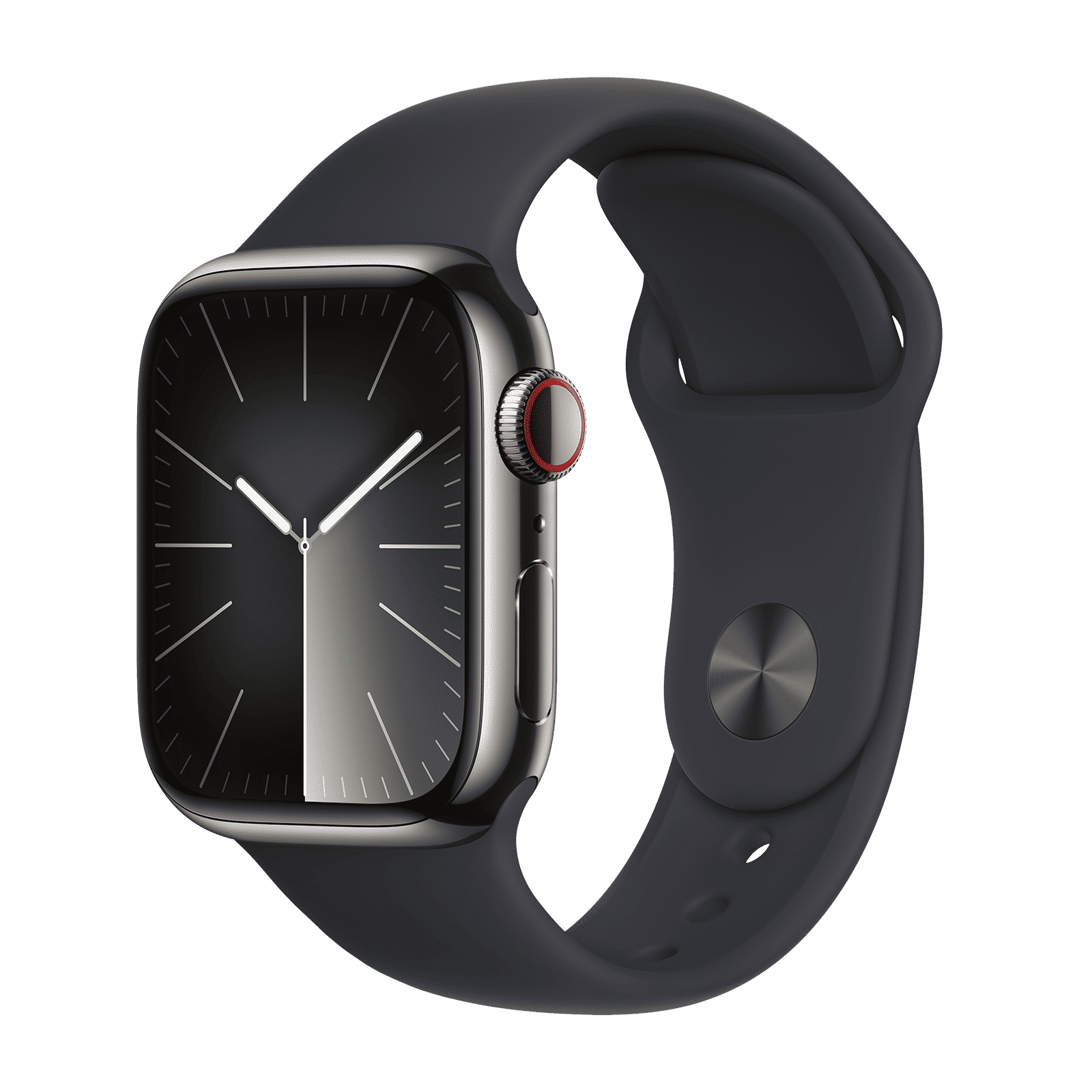 Apple Watch Series 9 GPS+Cellular with Midnight Sport Band - M/L (41mm Display, Graphite Stainless Steel Case)_1