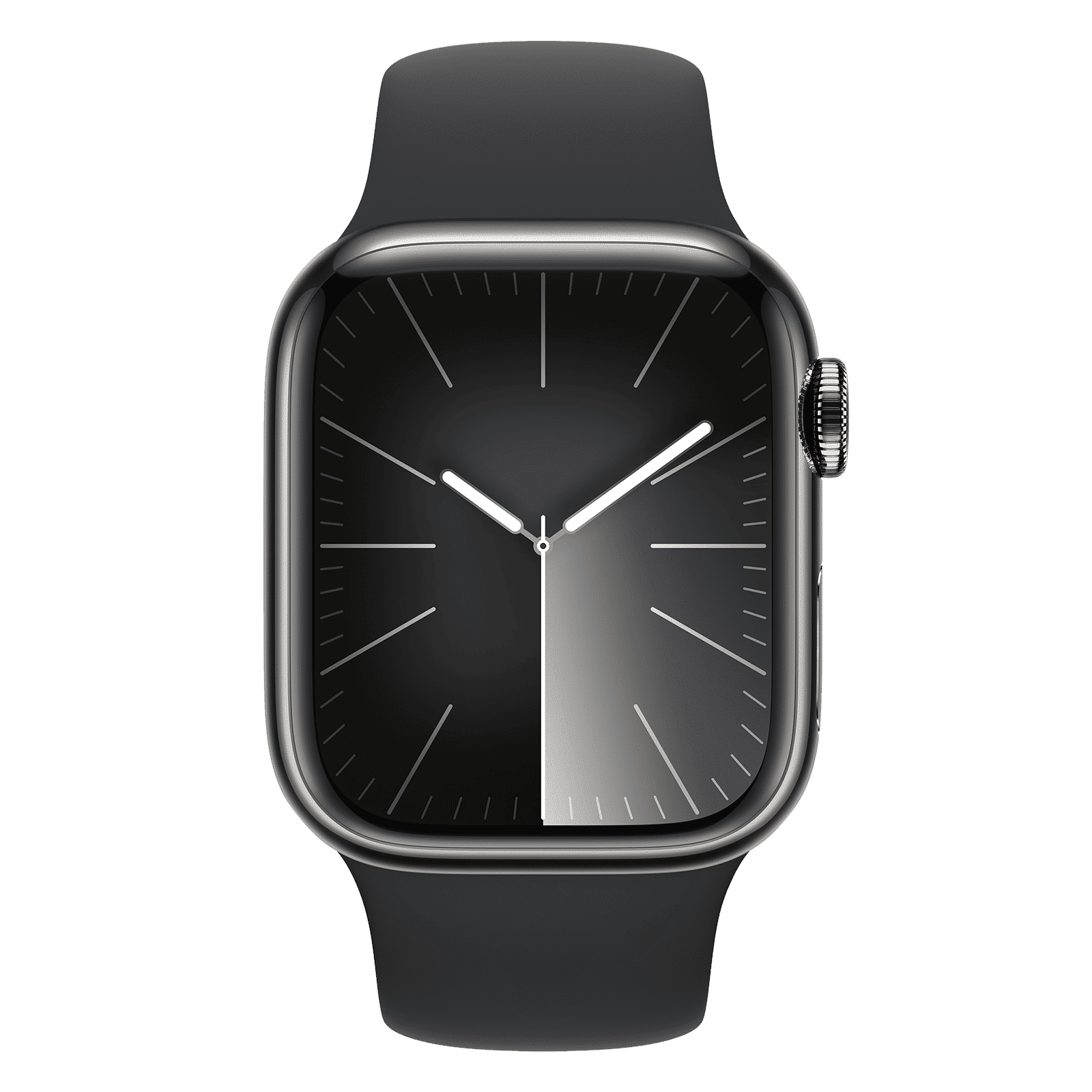 Apple Watch Series 9 GPS+Cellular with Midnight Sport Band - M/L (41mm Display, Graphite Stainless Steel Case)_2