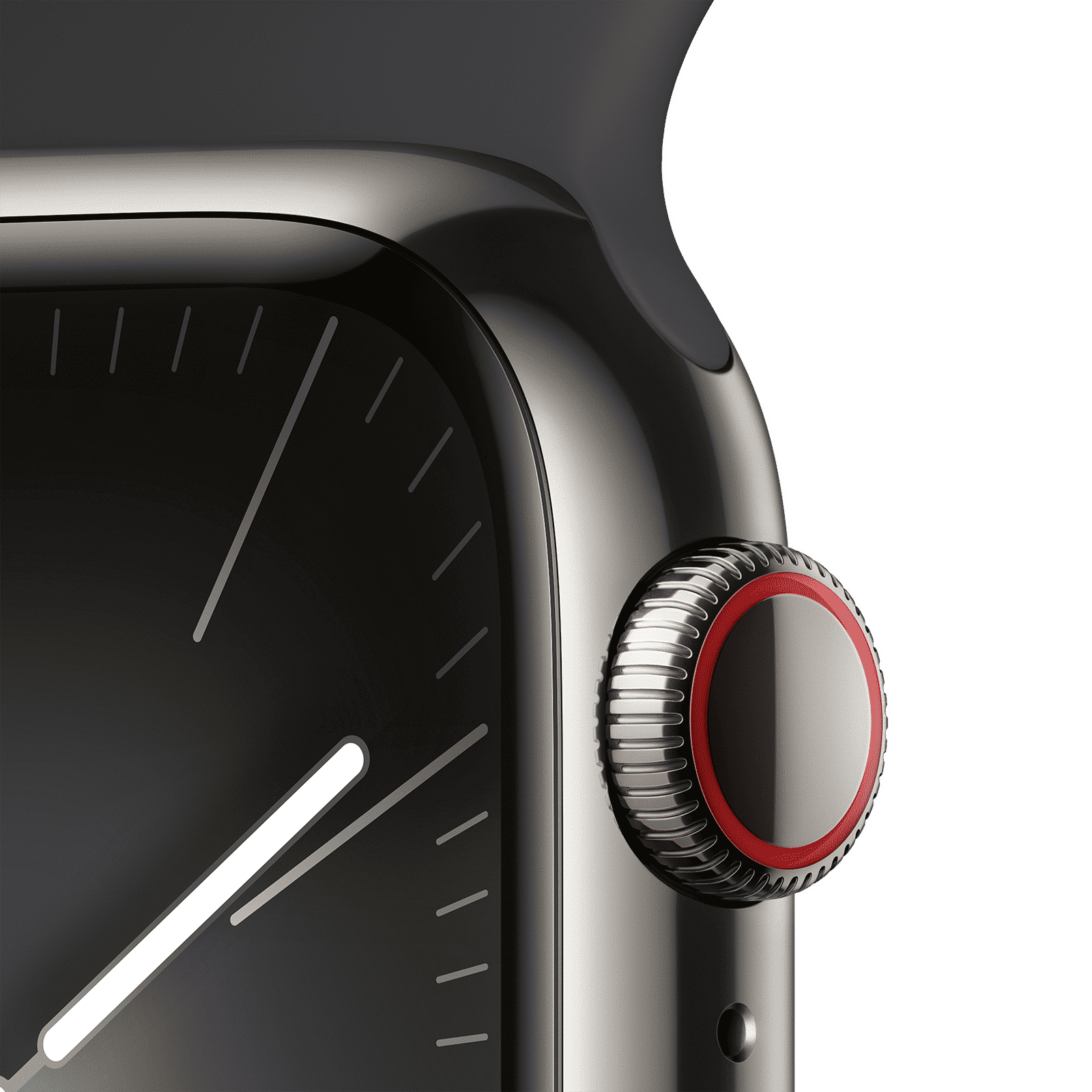 Apple Watch Series 9 GPS+Cellular with Midnight Sport Band - M/L (41mm Display, Graphite Stainless Steel Case)_3