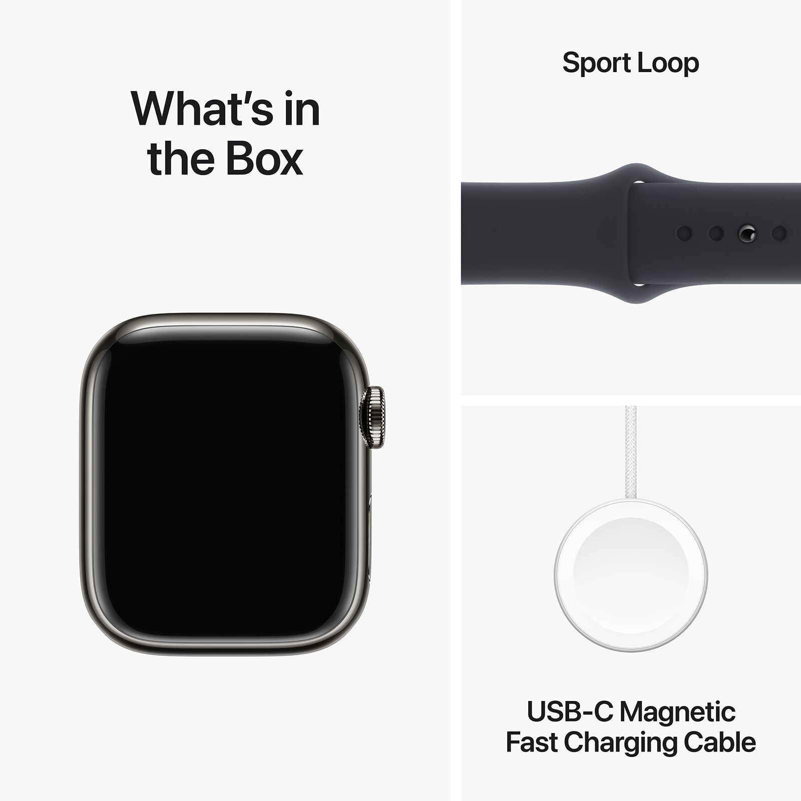 Apple Watch Series 9 GPS+Cellular with Midnight Sport Band - M/L (41mm Display, Graphite Stainless Steel Case)_10