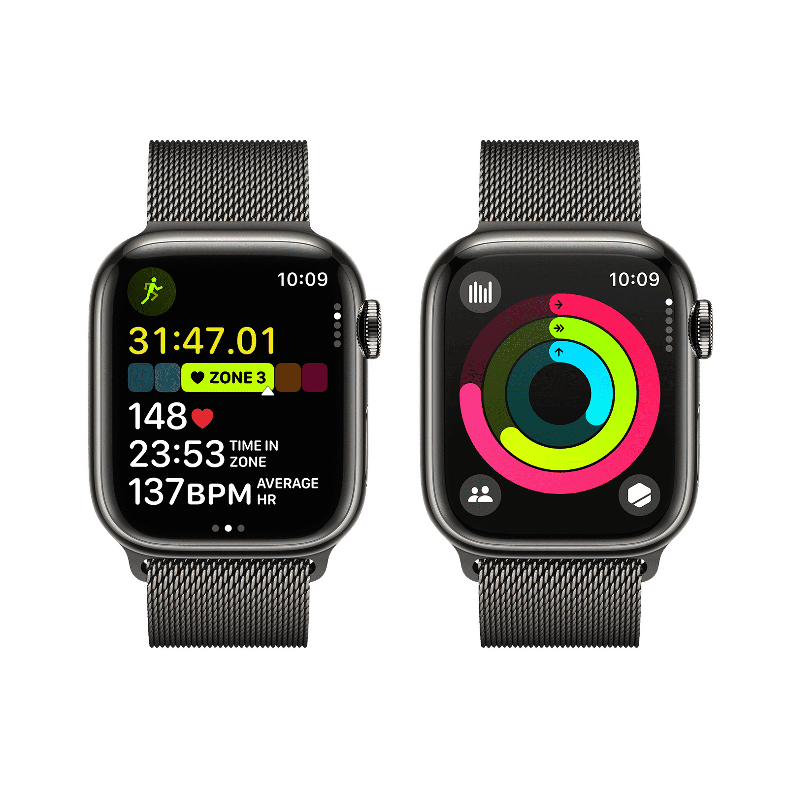 Apple Watch Series 9 GPS+Cellular with Graphite Milanese Loop - S/M (41mm Display, Graphite Stainless Steel Case) Apple Watch Series 9 GPS+Cellular with Graphite Milanese Loop - S/M (41mm Display, Graphite Stainless Steel Case)_8