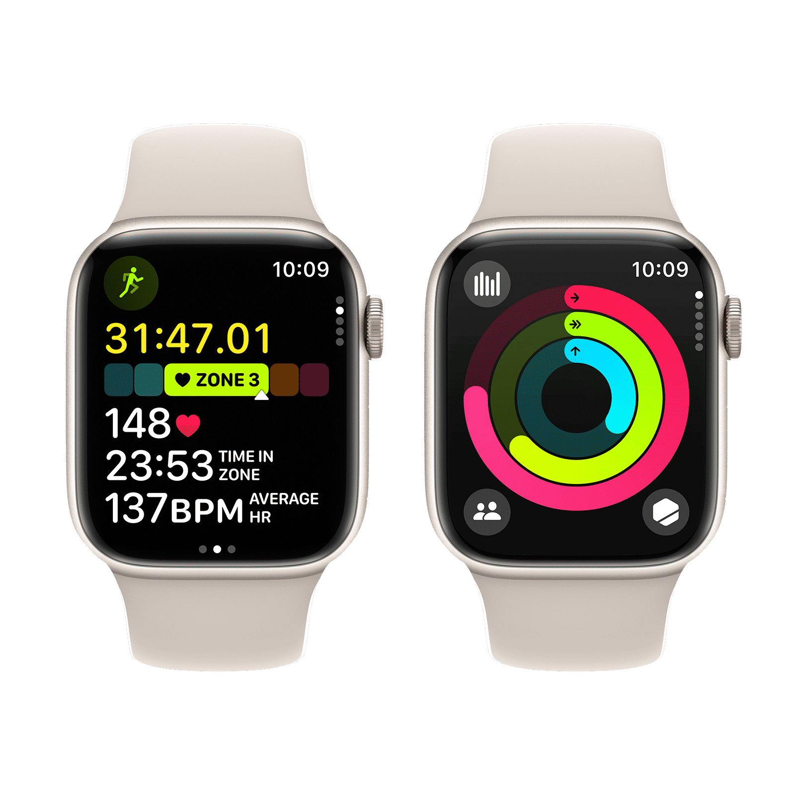 Apple Watch Series 9 GPS+Cellular with Starlight Sport Band - M/L (45mm Display, Starlight Aluminium Case)_8