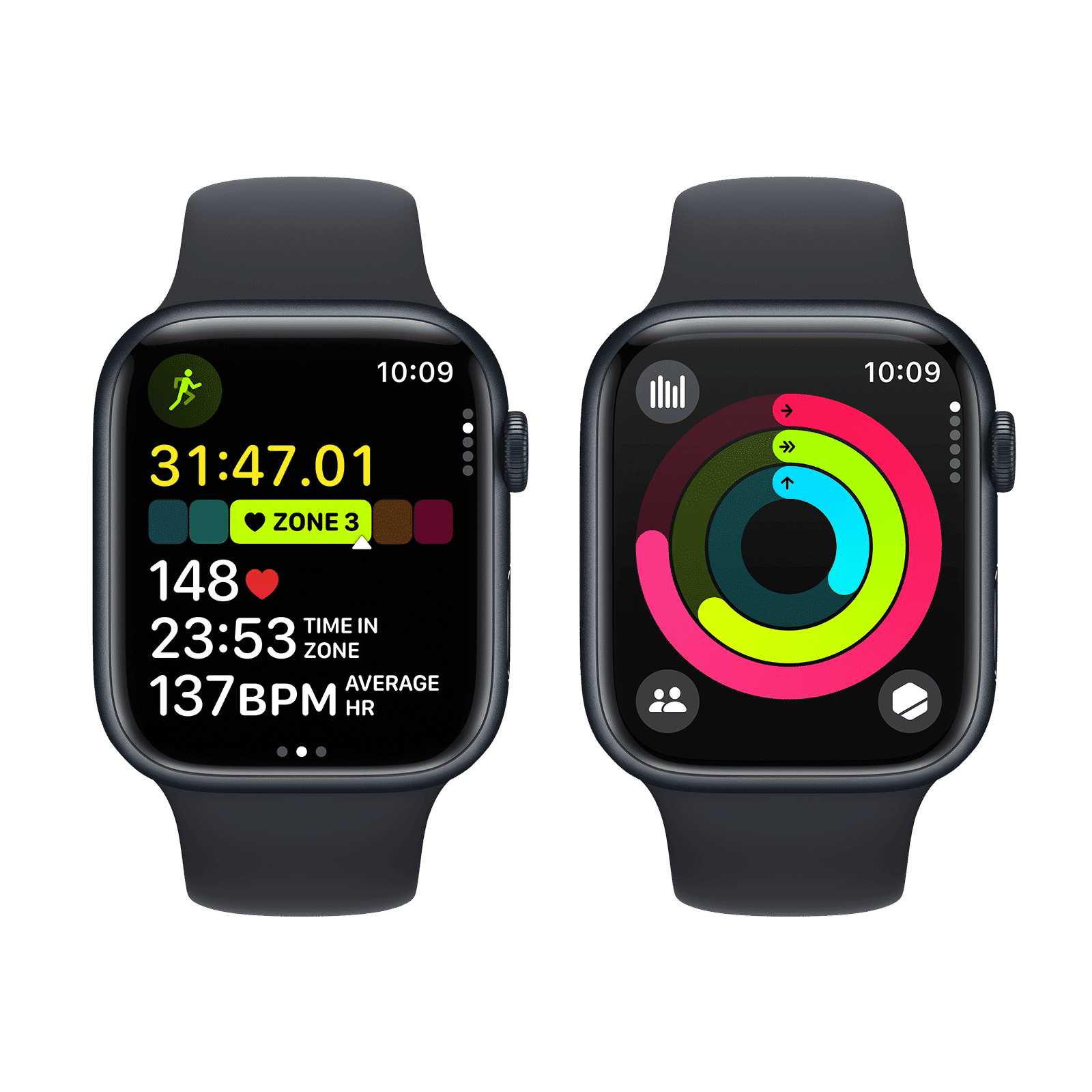 Apple Watch Series 9 GPS+Cellular with Midnight Sport Band - M/L (45mm Display, Midnight Aluminium Case)_8