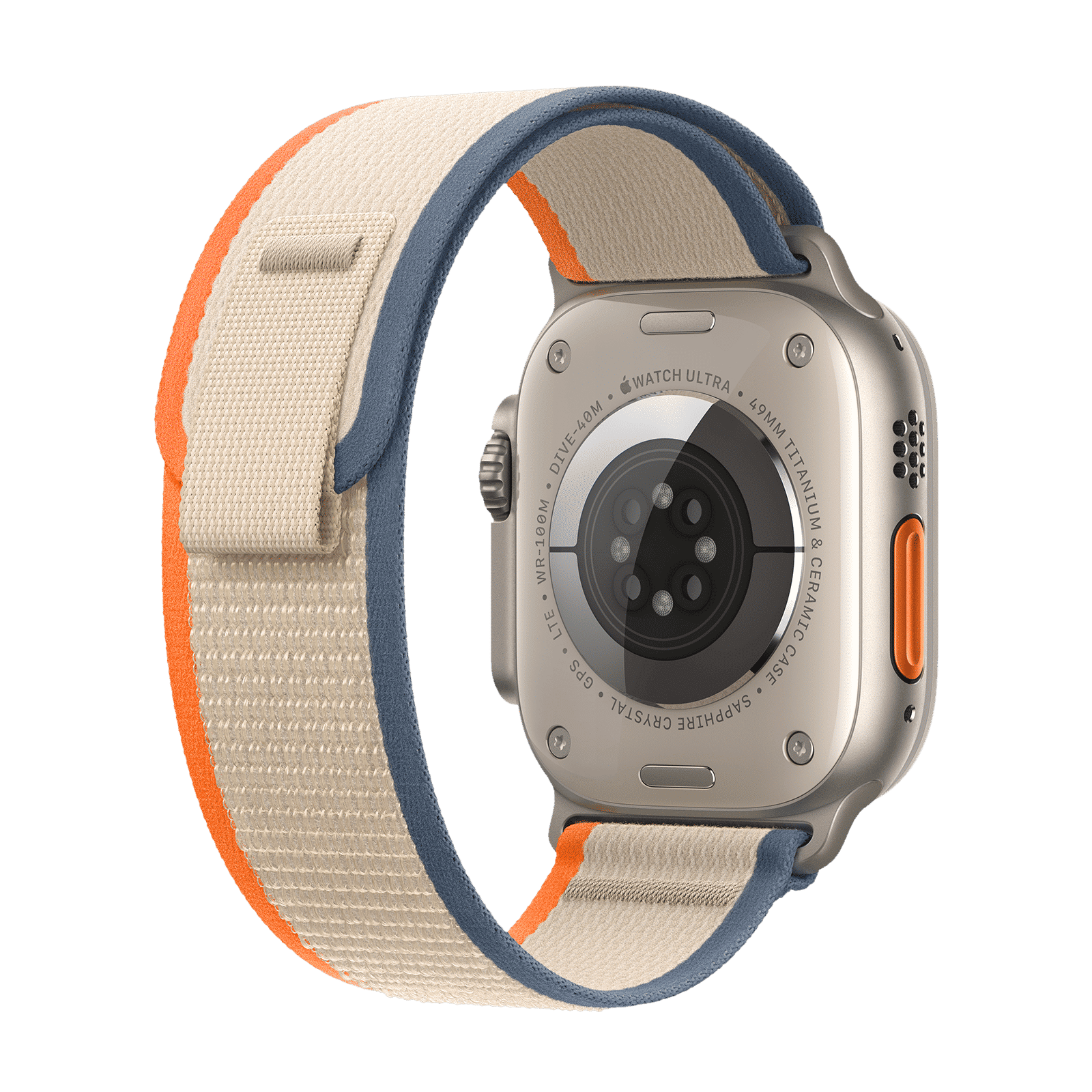 Apple Watch Ultra 2 GPS+Cellular with Orange/Beige Trail Loop - S/M (49mm Display, Titanium Case)_3