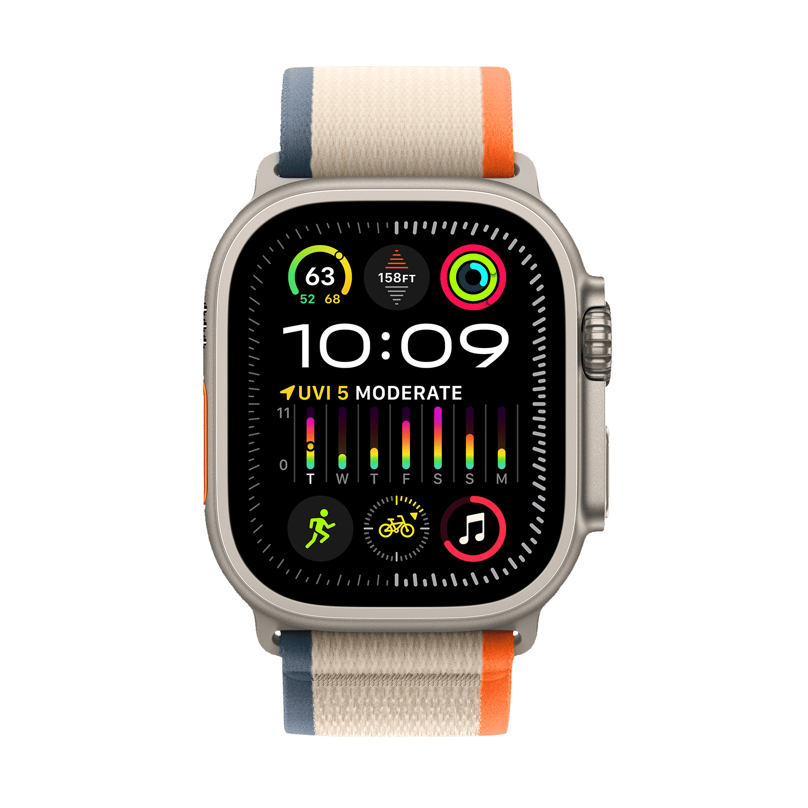 Apple Watch Ultra 2 GPS+Cellular with Orange/Beige Trail Loop - M/L (49mm Display, Titanium Case)_2
