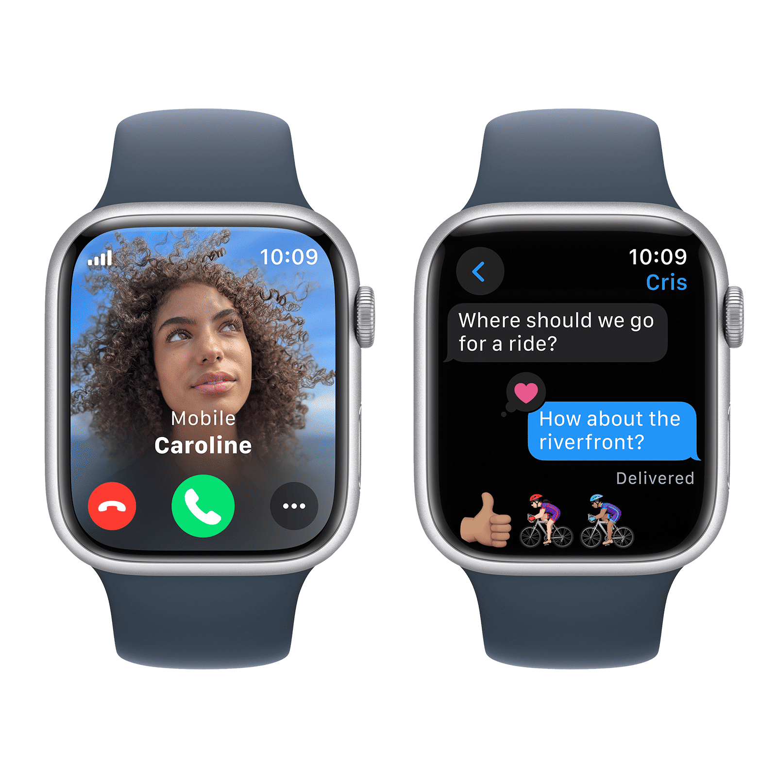 Apple Watch Series 9 GPS+Cellular with Storm Blue Sport Band - S/M (45mm Display, Silver Aluminium Case)_6