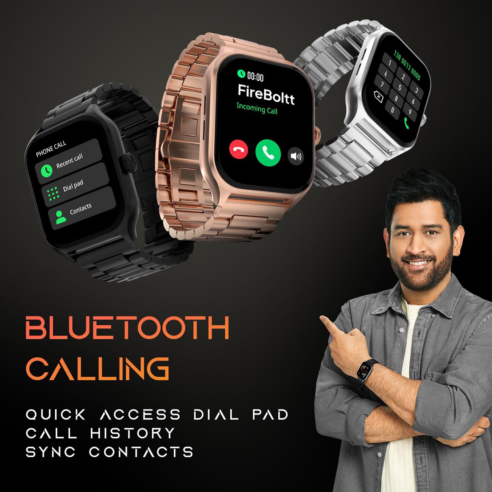 Fire-Boltt Solaris Smartwatch with Bluetooth Calling (45.2mm AMOLED Display, IP68 Water Resistant, Shadow Black Strap) Fire-Boltt Solaris Smartwatch with Bluetooth Calling (45.2mm AMOLED Display, IP68 Water Resistant, Shadow Black Strap)_4