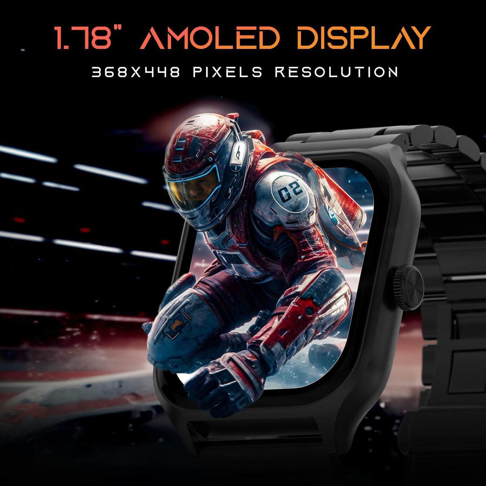 Fire-Boltt Solaris Smartwatch with Bluetooth Calling (45.2mm AMOLED Display, IP68 Water Resistant, Shadow Black Strap) Fire-Boltt Solaris Smartwatch with Bluetooth Calling (45.2mm AMOLED Display, IP68 Water Resistant, Shadow Black Strap)_6