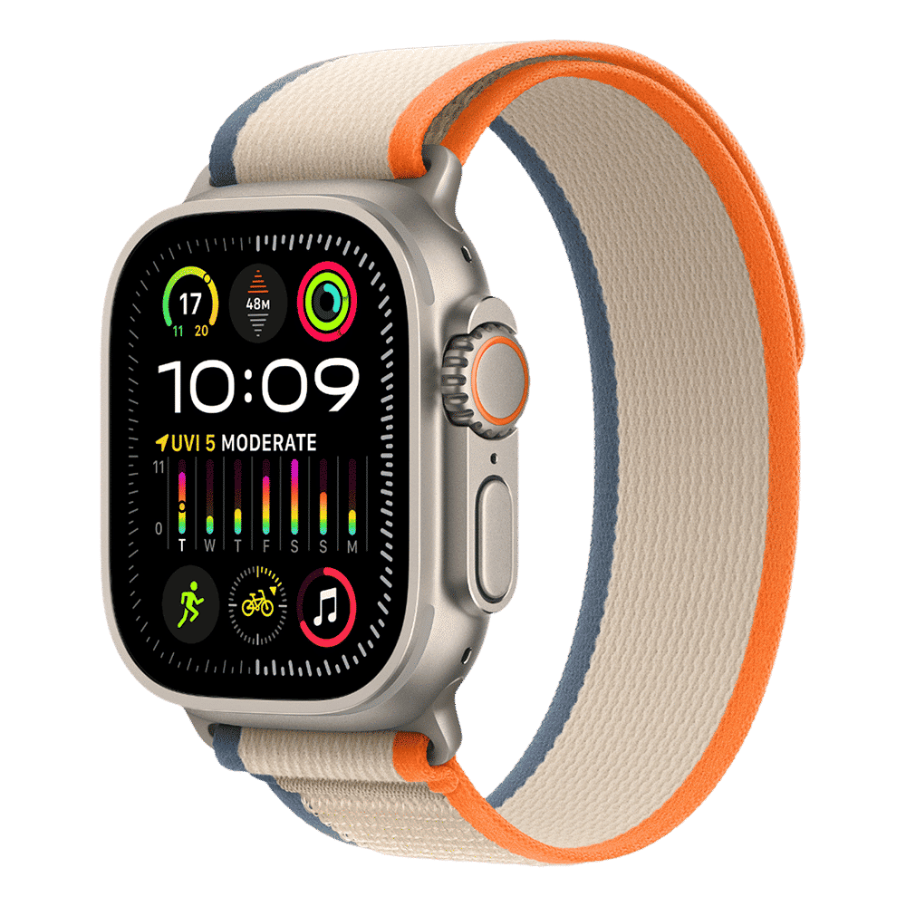 Apple Polyester, Spandex & Nylon Trail Loop for Apple (44mm / 45mm / 49mm, M/L) (Ultra-Thin & Lightweight, Orange & Beige)_2