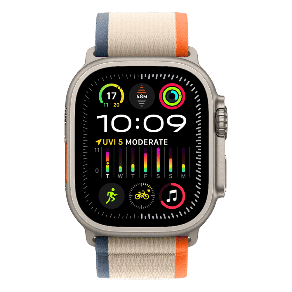 Apple Polyester, Spandex & Nylon Trail Loop for Apple (44mm / 45mm / 49mm, M/L) (Ultra-Thin & Lightweight, Orange & Beige)_3