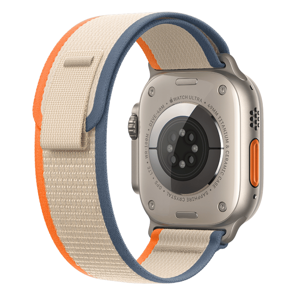 Apple Polyester, Spandex & Nylon Trail Loop for Apple (44mm / 45mm / 49mm, M/L) (Ultra-Thin & Lightweight, Orange & Beige)_4