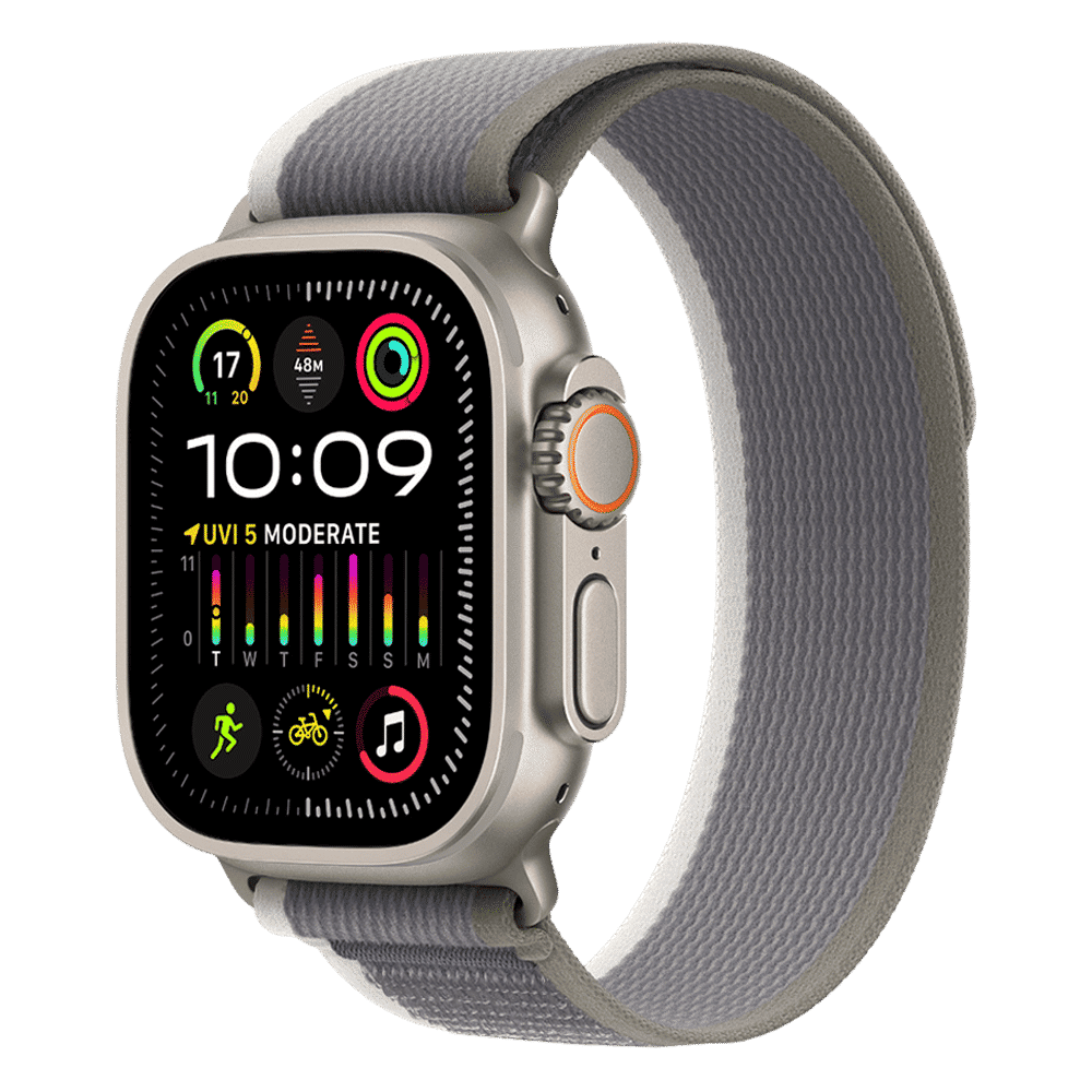 Apple Polyester, Spandex & Nylon Trail Loop for Apple iWatch (44mm / 45mm / 49mm, M/L) (Ultra-Thin & Lightweight, Green & Grey) Apple Polyester, Spandex & Nylon Trail Loop for Apple iWatch (44mm / 45mm / 49mm, M/L) (Ultra-Thin & Lightweight, Green & Grey)_2