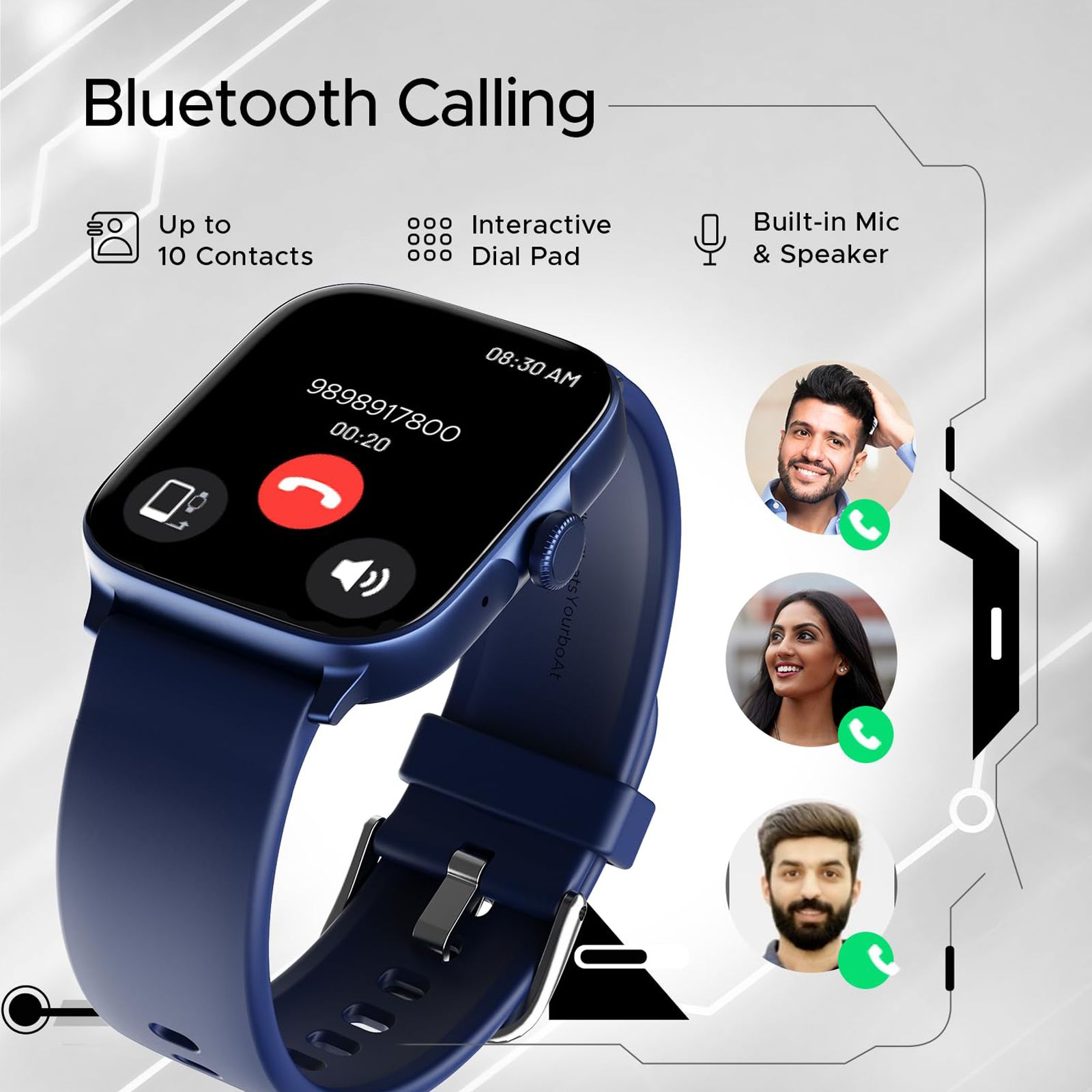 boAt Ultima Call Smartwatch with Bluetooth Calling (46.5mm HD Display, IP68 Sweat Resistant, Cool Blue Strap)_6