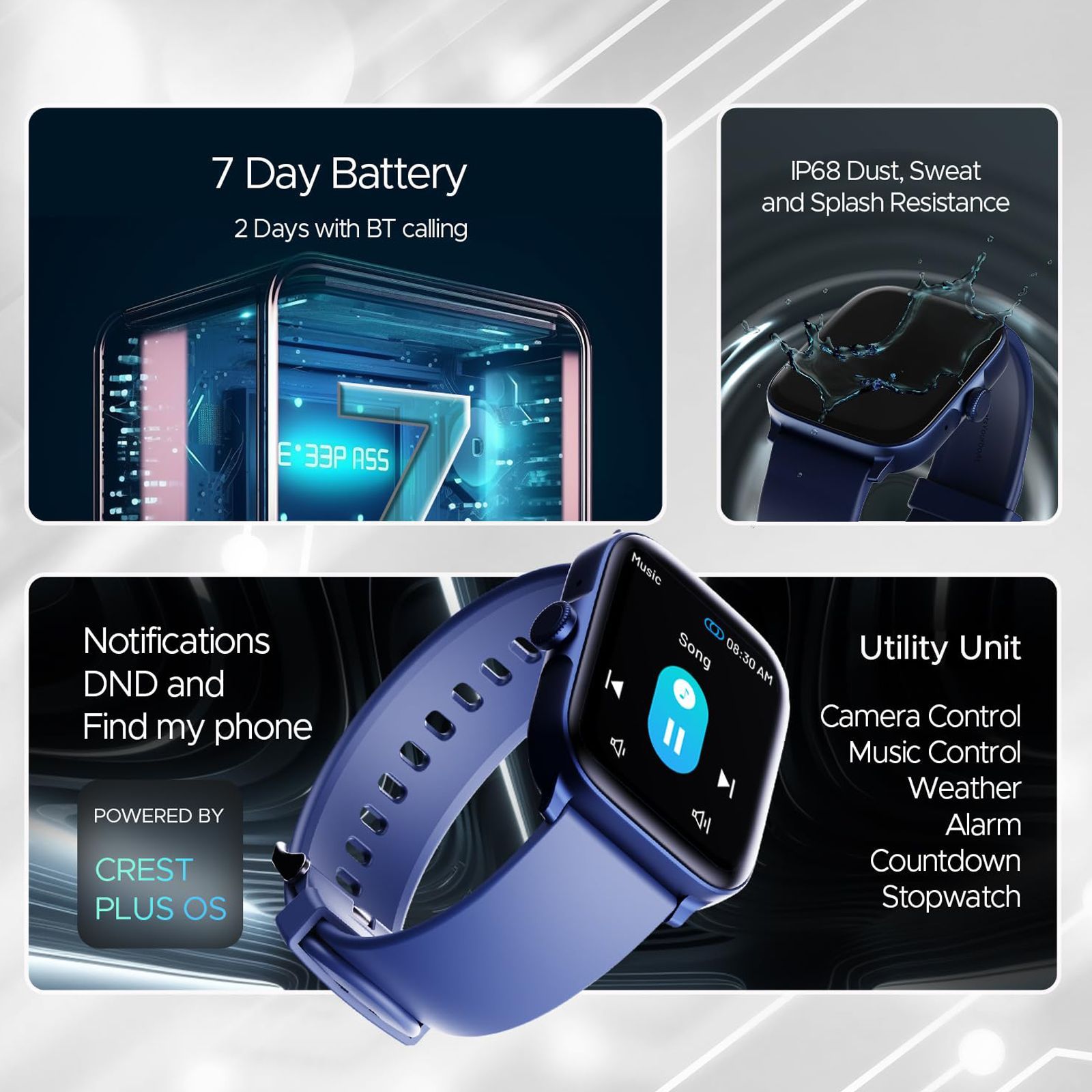 boAt Ultima Call Smartwatch with Bluetooth Calling (46.5mm HD Display, IP68 Sweat Resistant, Cool Blue Strap)_9