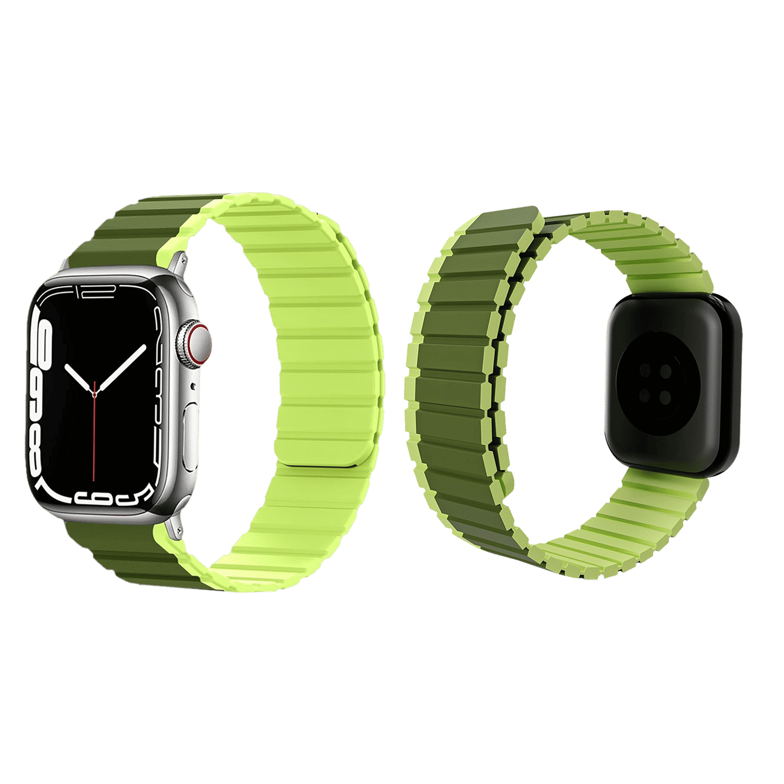 GRIPP Dual Reverser Silicon Magnetic Strap for Apple Watch Ultra 2, WatchUltra, Watch Series SE, 4, 5, 6, 7, 8, 9 & 10 (44mm / 45mm / 46mm / 49mm) (Lightweight, Military Parrot Green)_3
