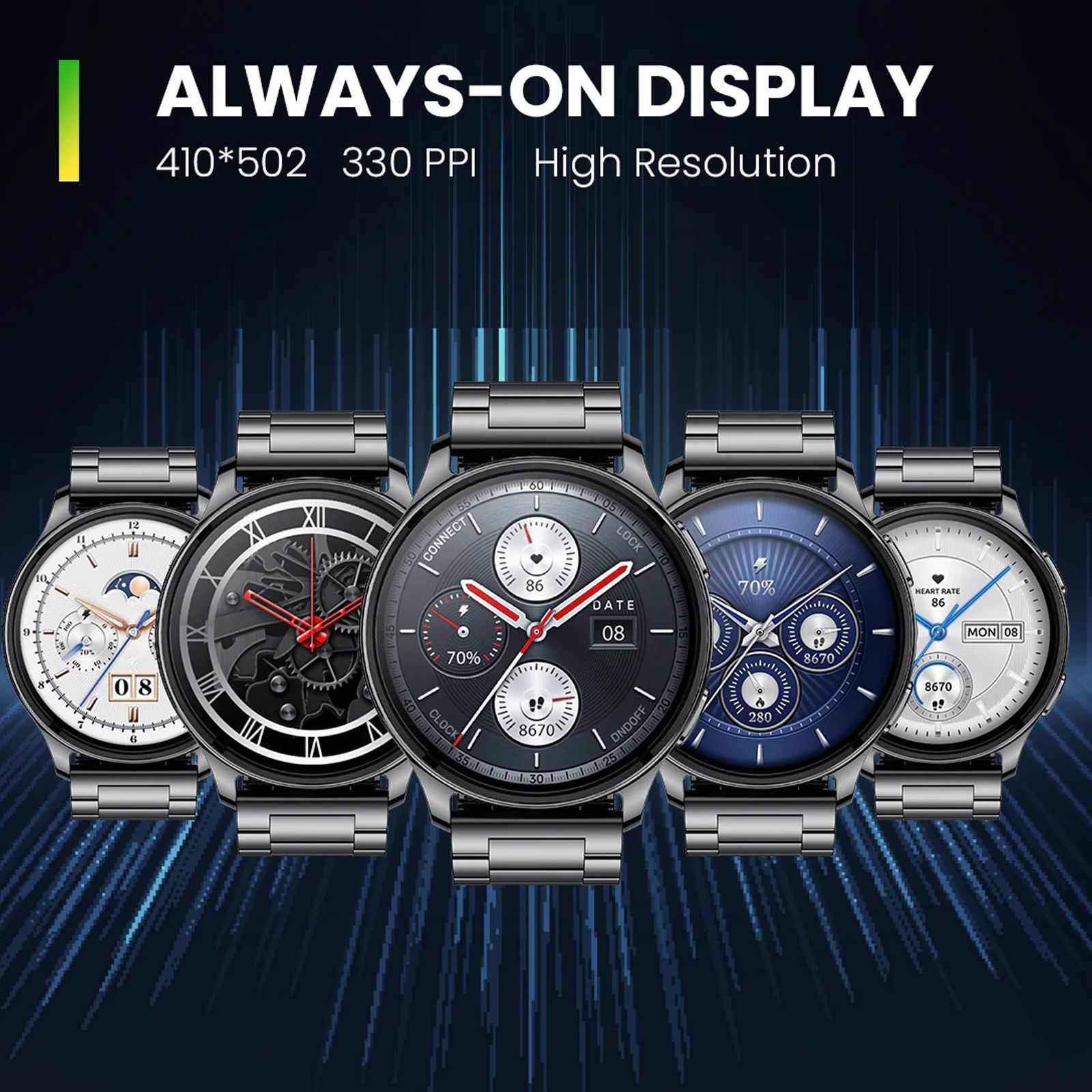 amazfit Pop 3R Smartwatch with Bluetooth Calling (36.32mm AMOLED Display, IP68 Water Resistant, Metallic Silver Strap)_4