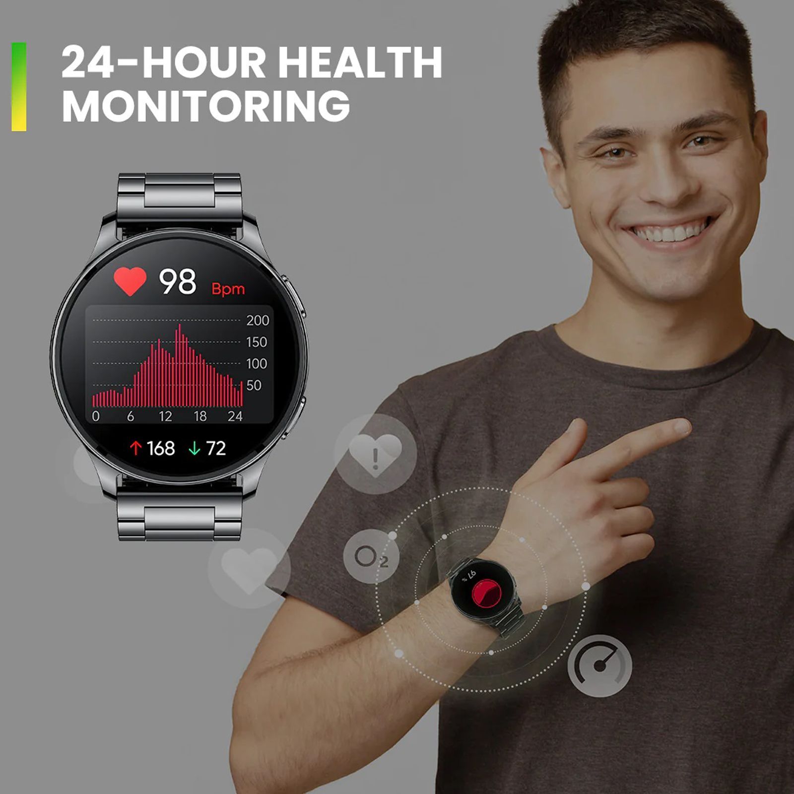 amazfit Pop 3R Smartwatch with Bluetooth Calling (36.32mm AMOLED Display, IP68 Water Resistant, Metallic Silver Strap)_6