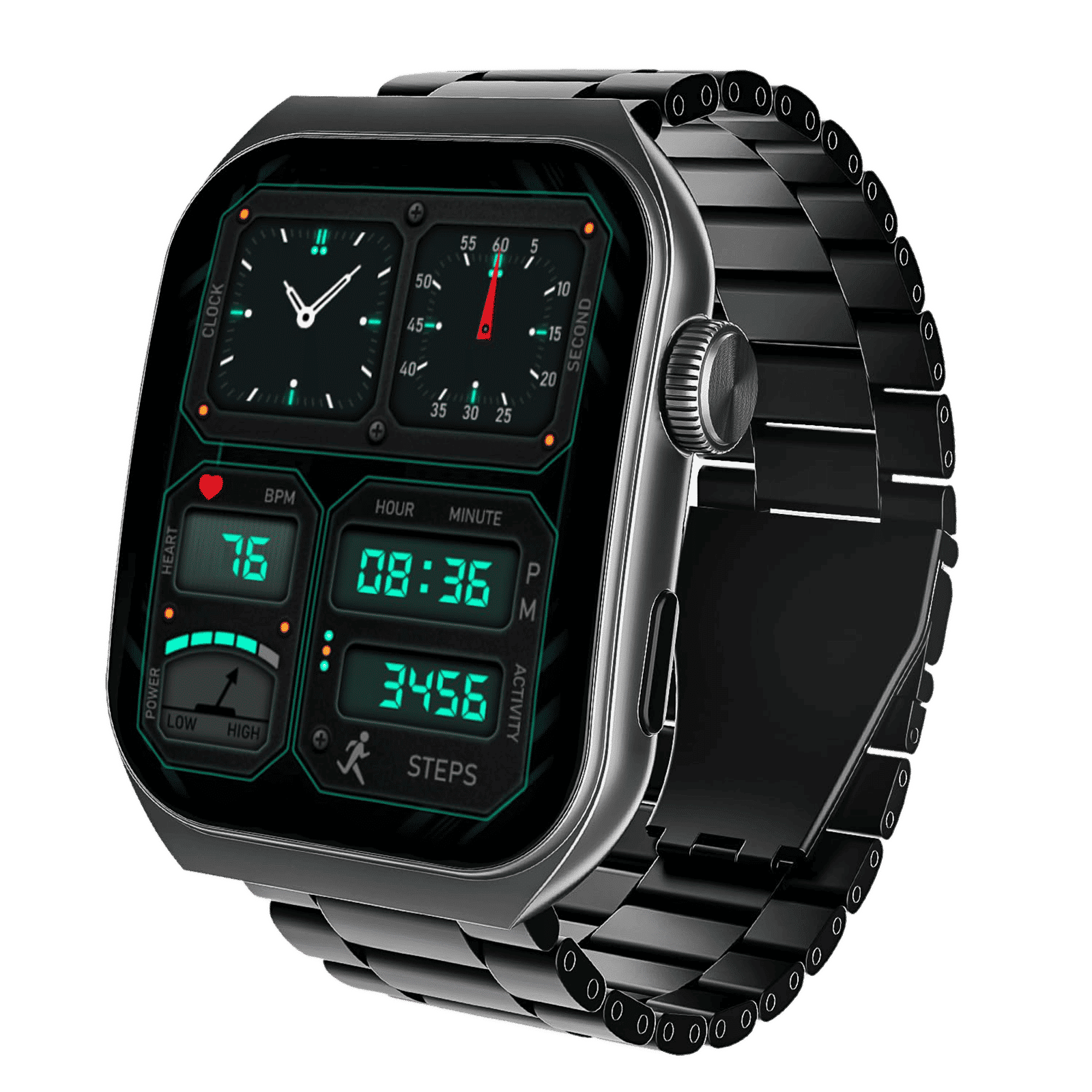 boAt Ultima Vogue Smartwatch with Bluetooth Calling (49.7mm AMOLED Display, IP67 Sweat & Dust Resistant, Metal Black Strap)_2