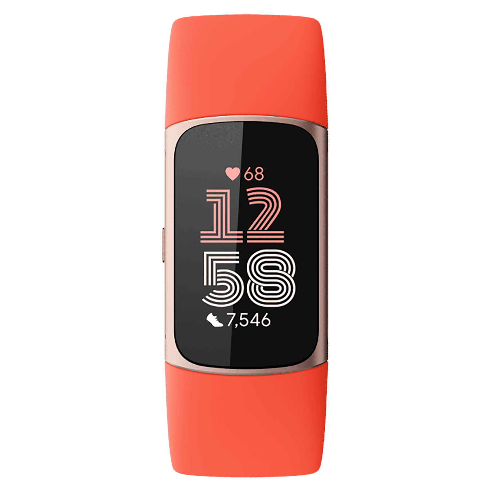 fitbit Charge 6 Fitness Tracker with Stress Management (1.03 Inch, 5ATM Water Resistance, Coral & Champagne Gold Aluminium Strap)_3