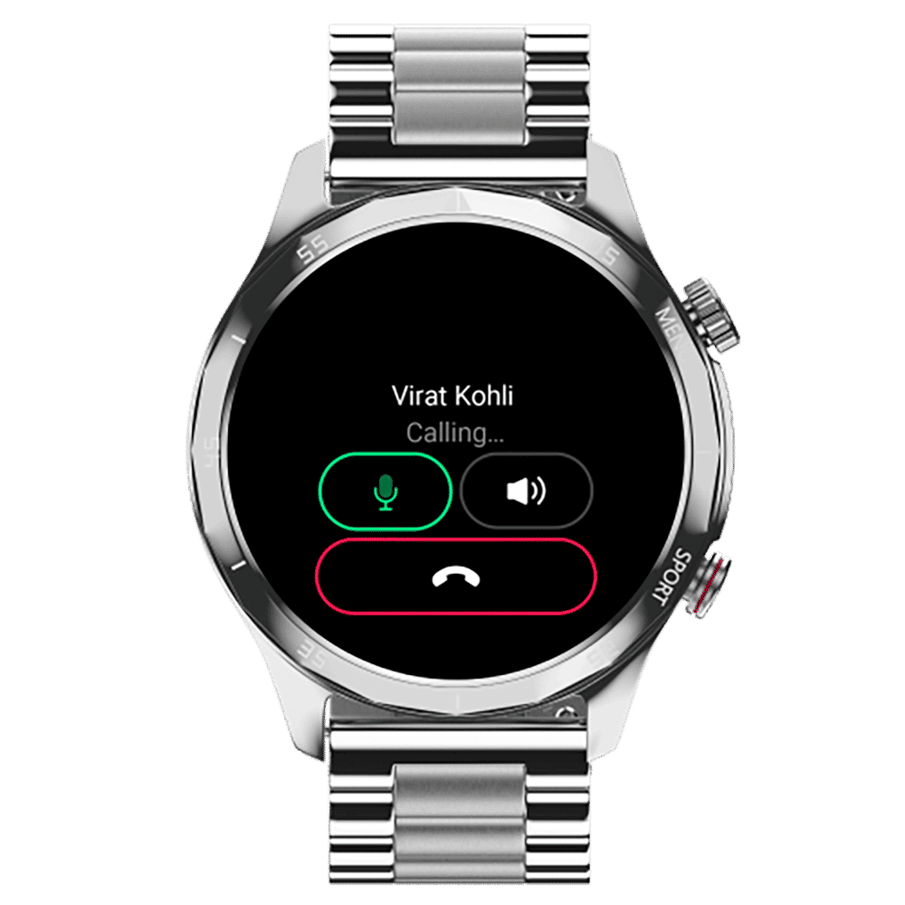 noise NoiseFit Mettalix Smartwatch with Bluetooth Calling (35.5mm HD Display, IP68 Water Resistant, Elite Silver Strap)_10