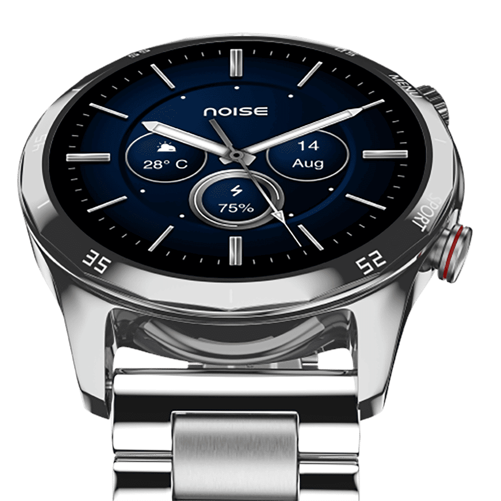 noise NoiseFit Mettalix Smartwatch with Bluetooth Calling (35.5mm HD Display, IP68 Water Resistant, Elite Silver Strap)_11
