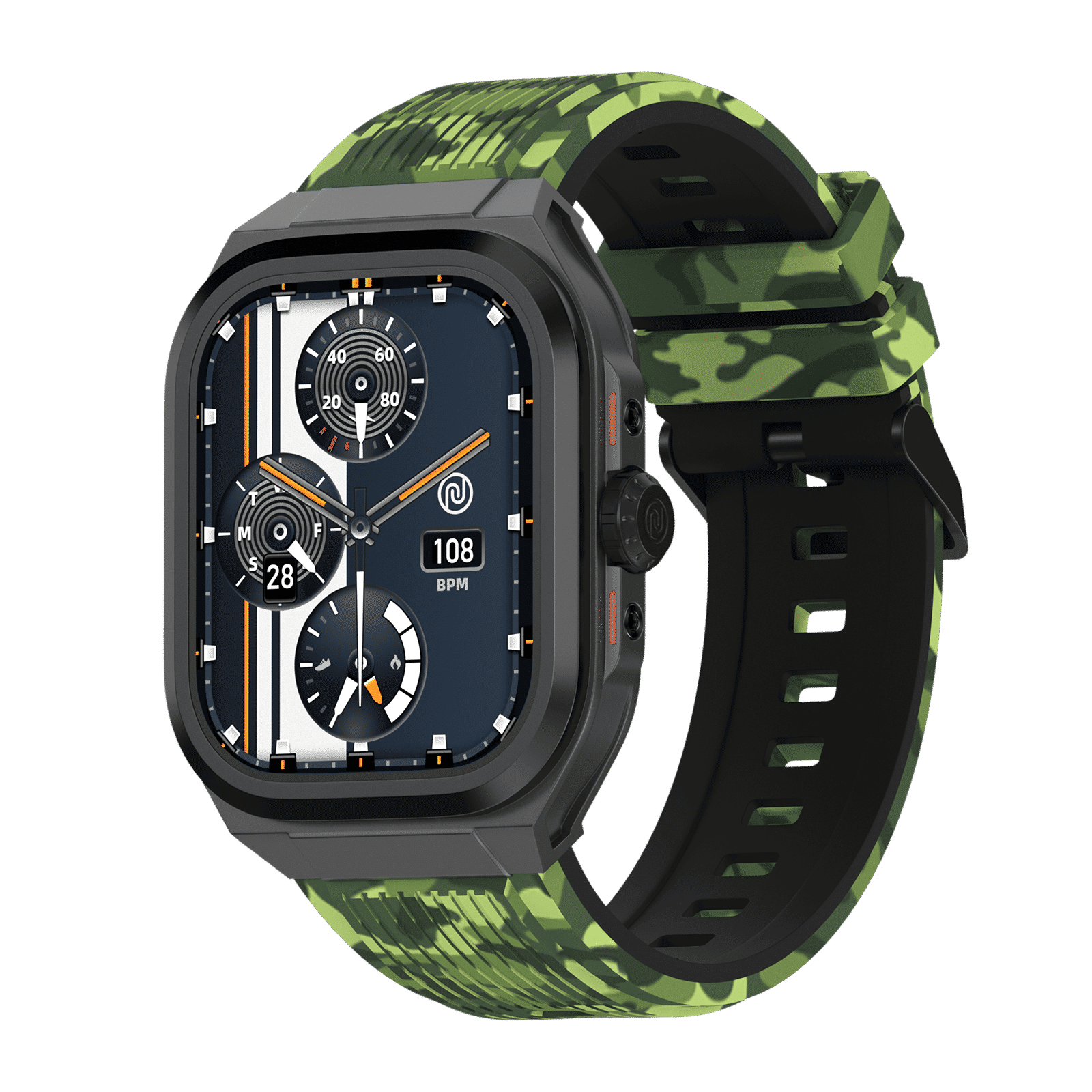 noise ColorFit Thrill Smartwatch with Bluetooth Calling (50.8mm, 1.5ATM Water Resistant, Camo Green Strap) noise ColorFit Thrill Smartwatch with Bluetooth Calling (50.8mm, 1.5ATM Water Resistant, Camo Green Strap)_2