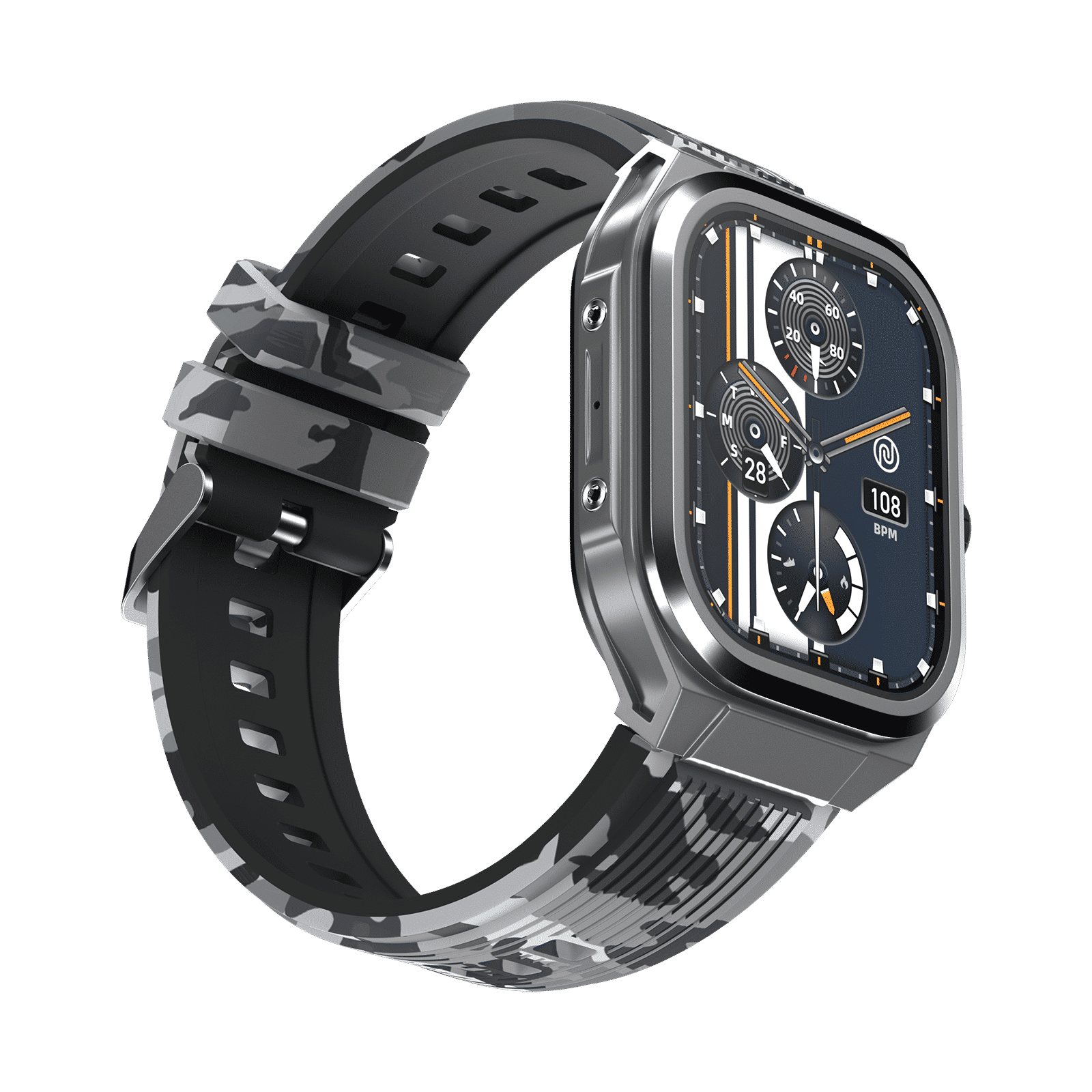 noise ColorFit Thrill Smartwatch with Bluetooth Calling (50.8mm, 1.5ATM Water Resistant, Camo Grey Strap)_7